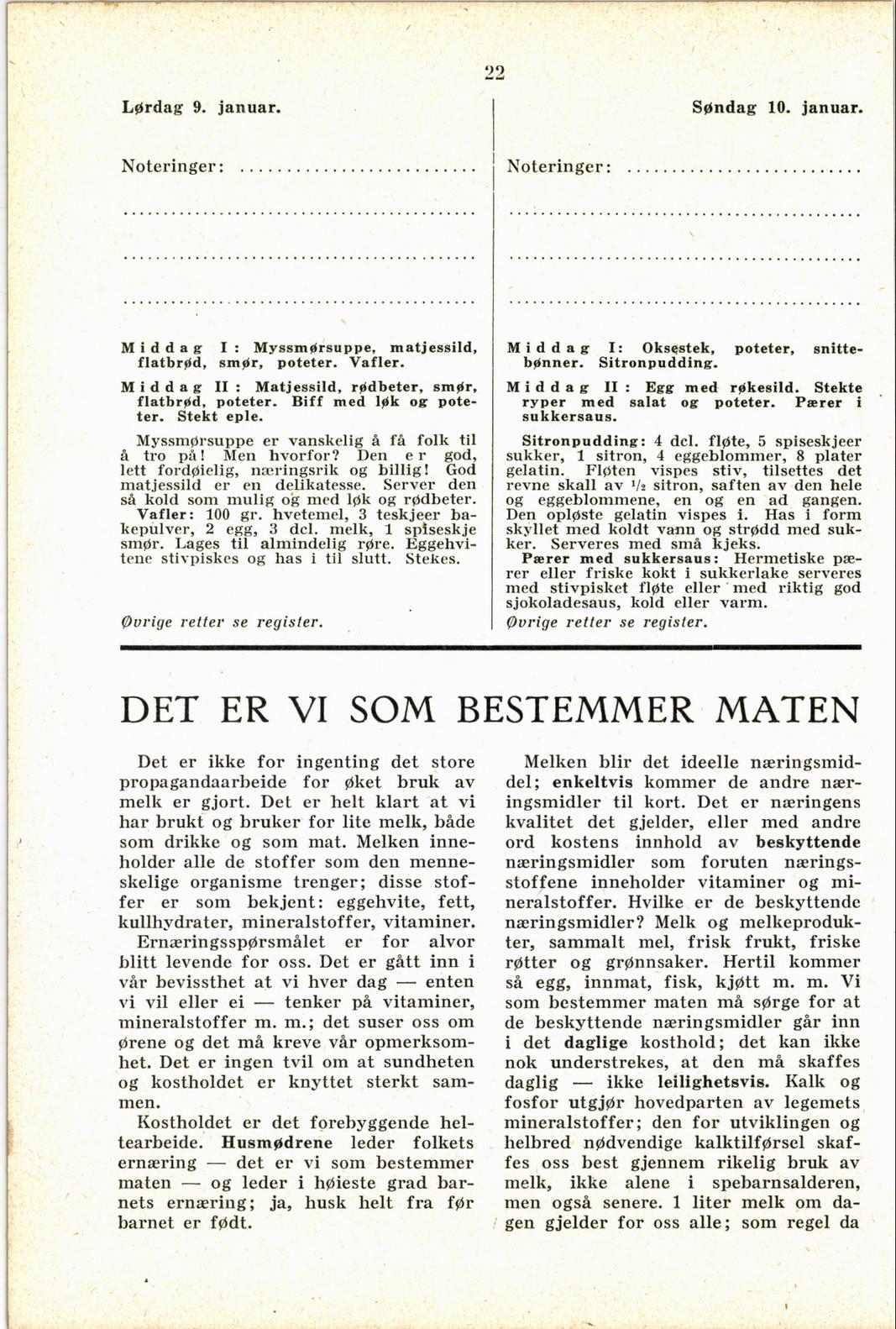 Faksimile av almanakksiden 9. januar 1937
