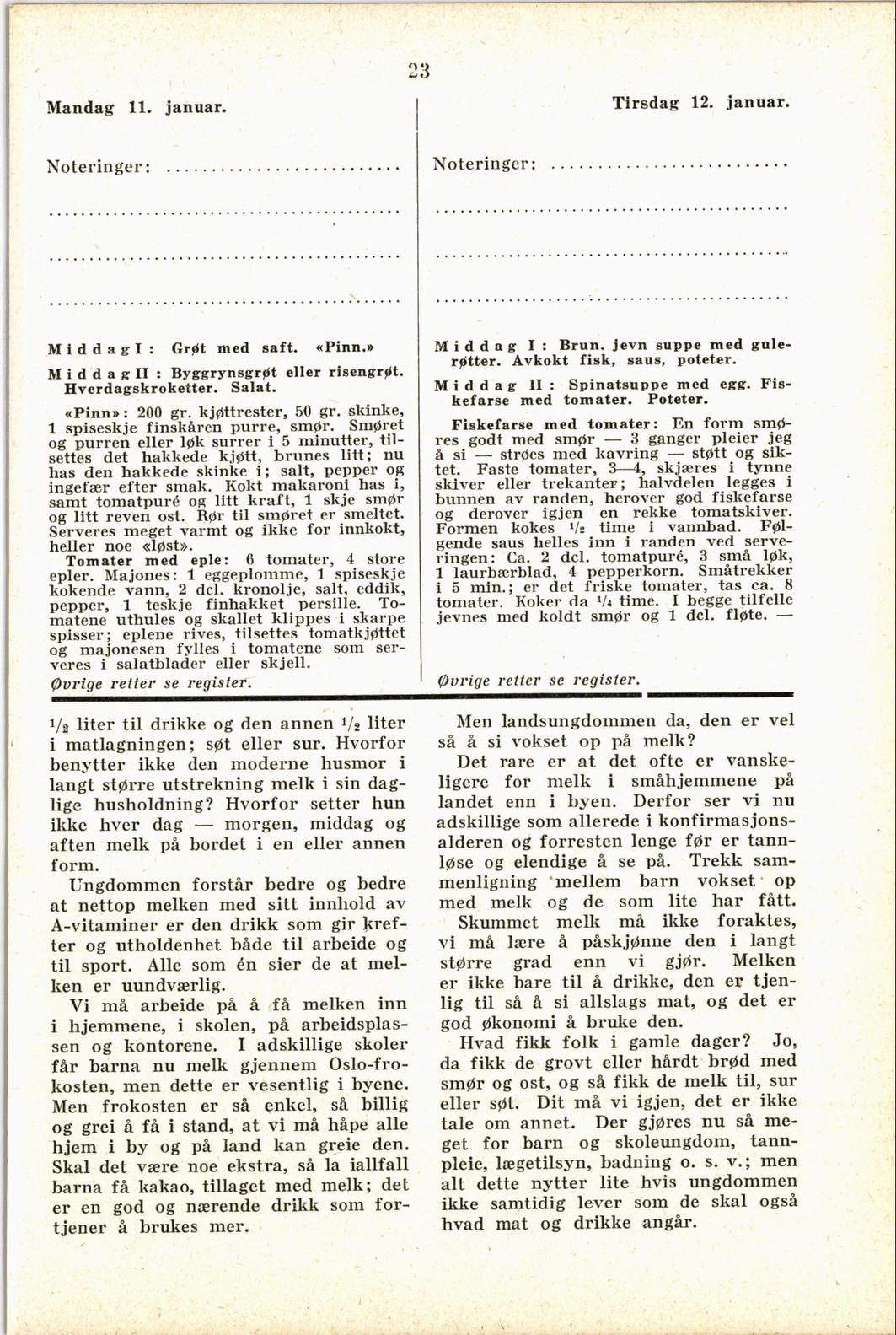 Faksimile av almanakksiden 11. januar 1937