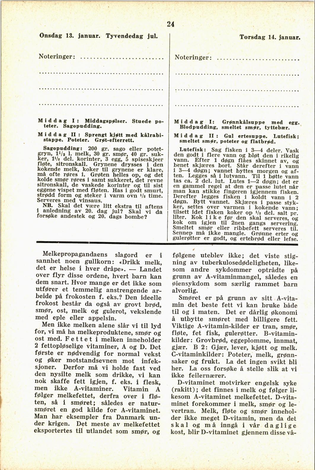Faksimile av almanakksiden 13. januar 1937