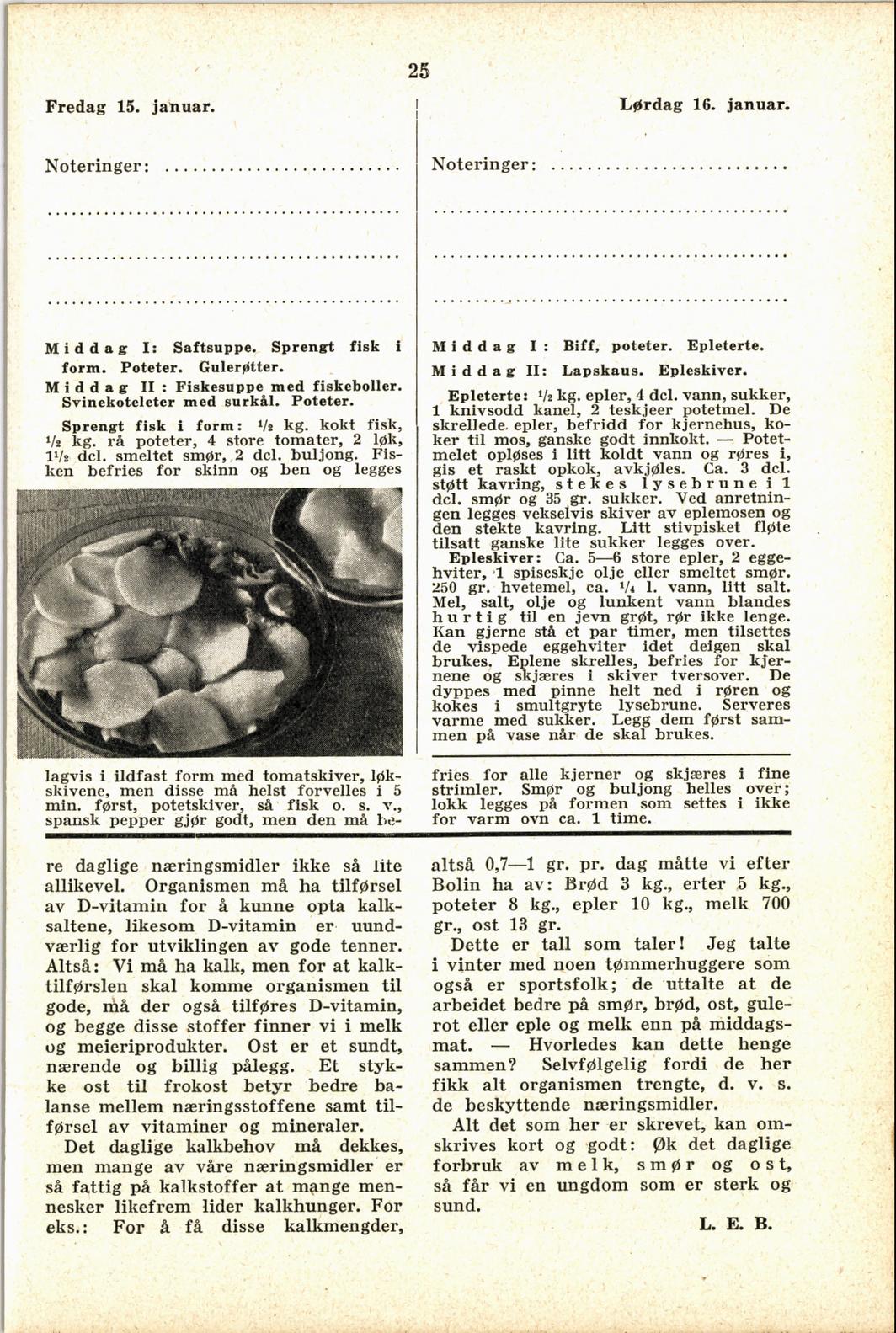 Faksimile av almanakksiden 15. januar 1937