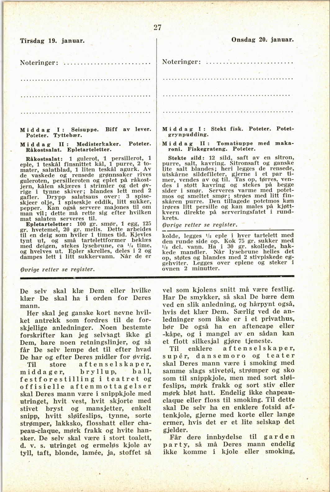 Faksimile av almanakksiden 19. januar 1937