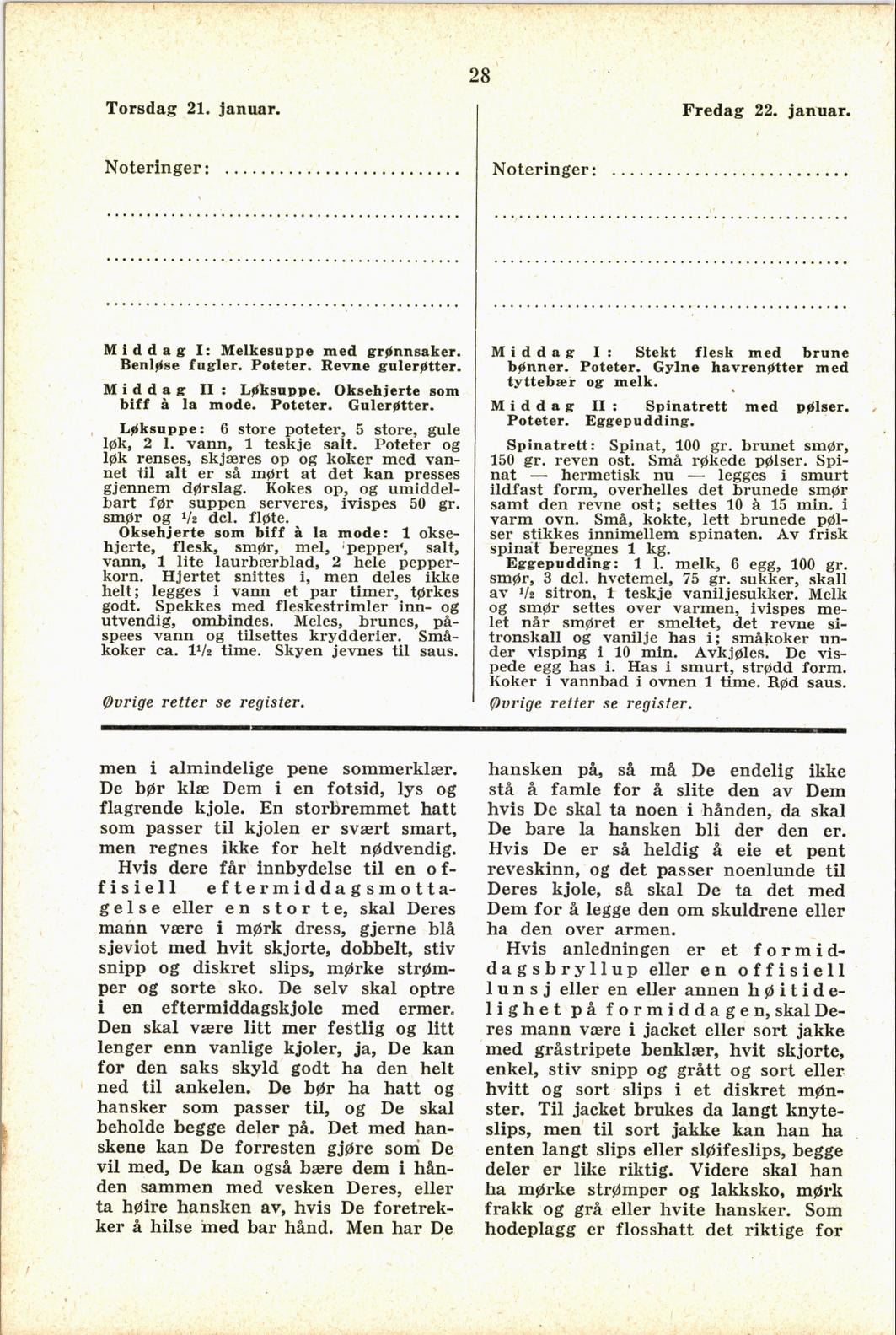 Faksimile av almanakksiden 21. januar 1937