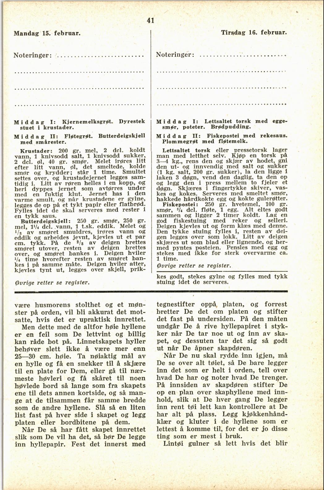 Faksimile av almanakksiden 15. februar 1937