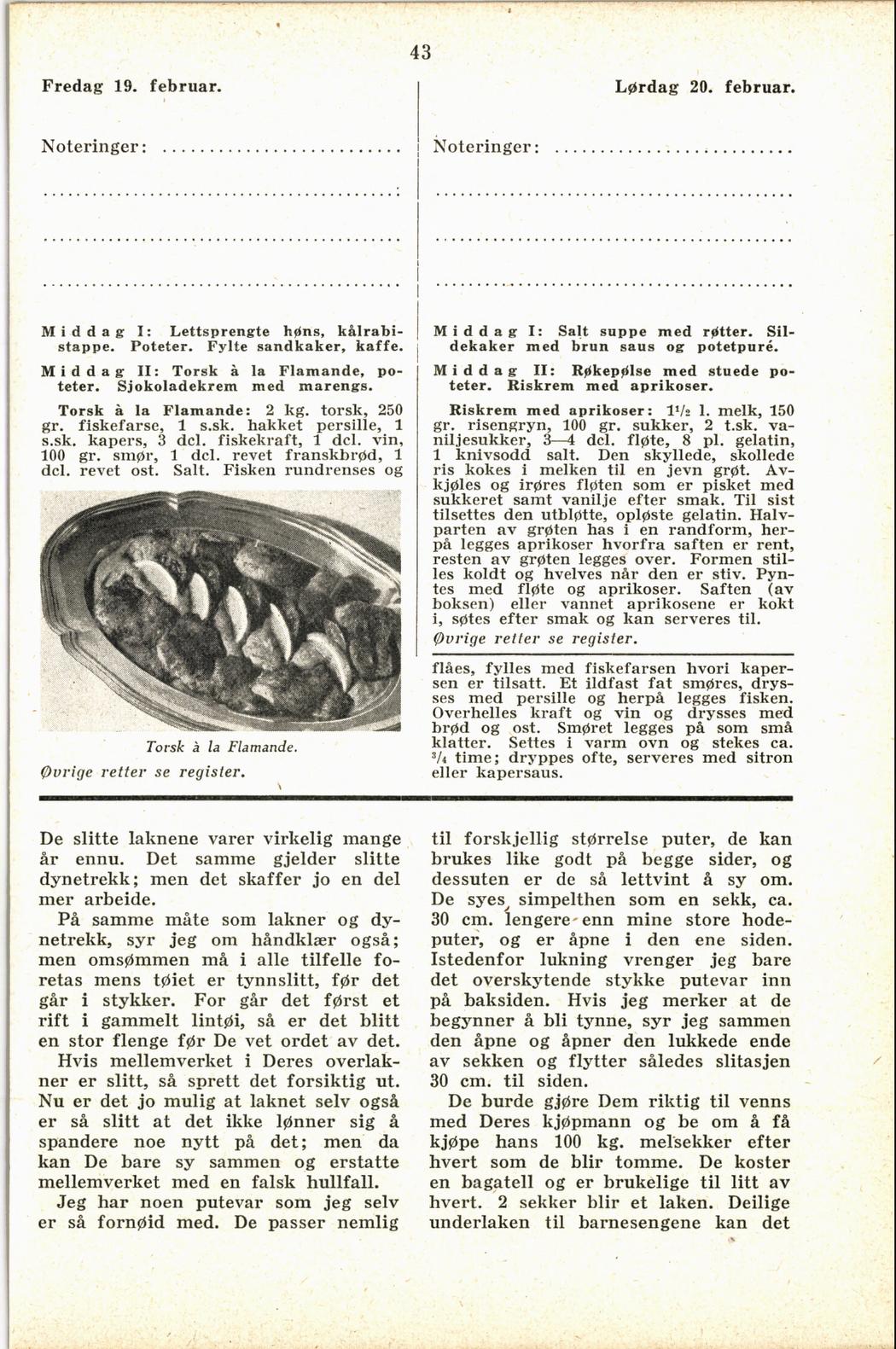 Faksimile av almanakksiden 19. februar 1937