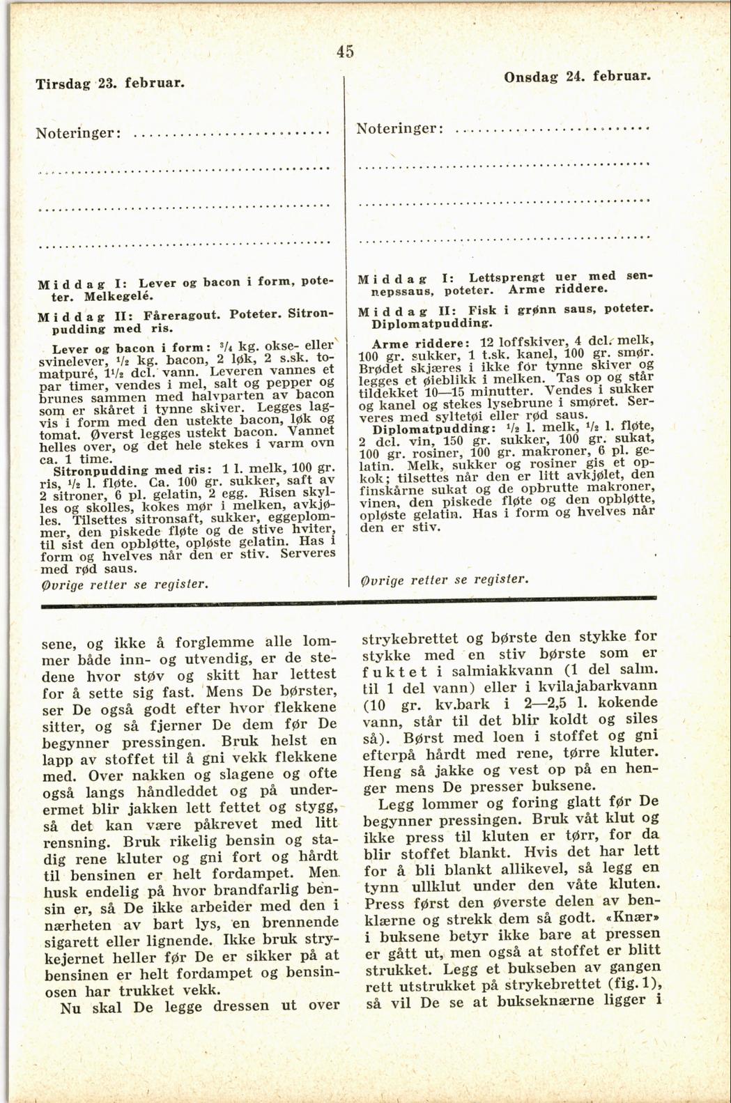 Faksimile av almanakksiden 23. februar 1937