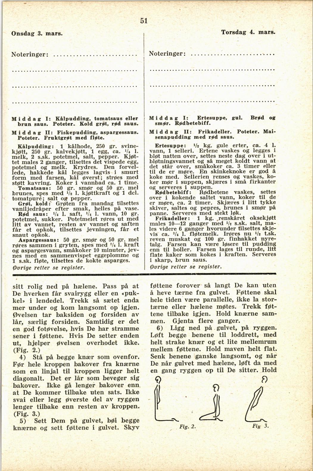 Faksimile av almanakksiden 3. mars 1937
