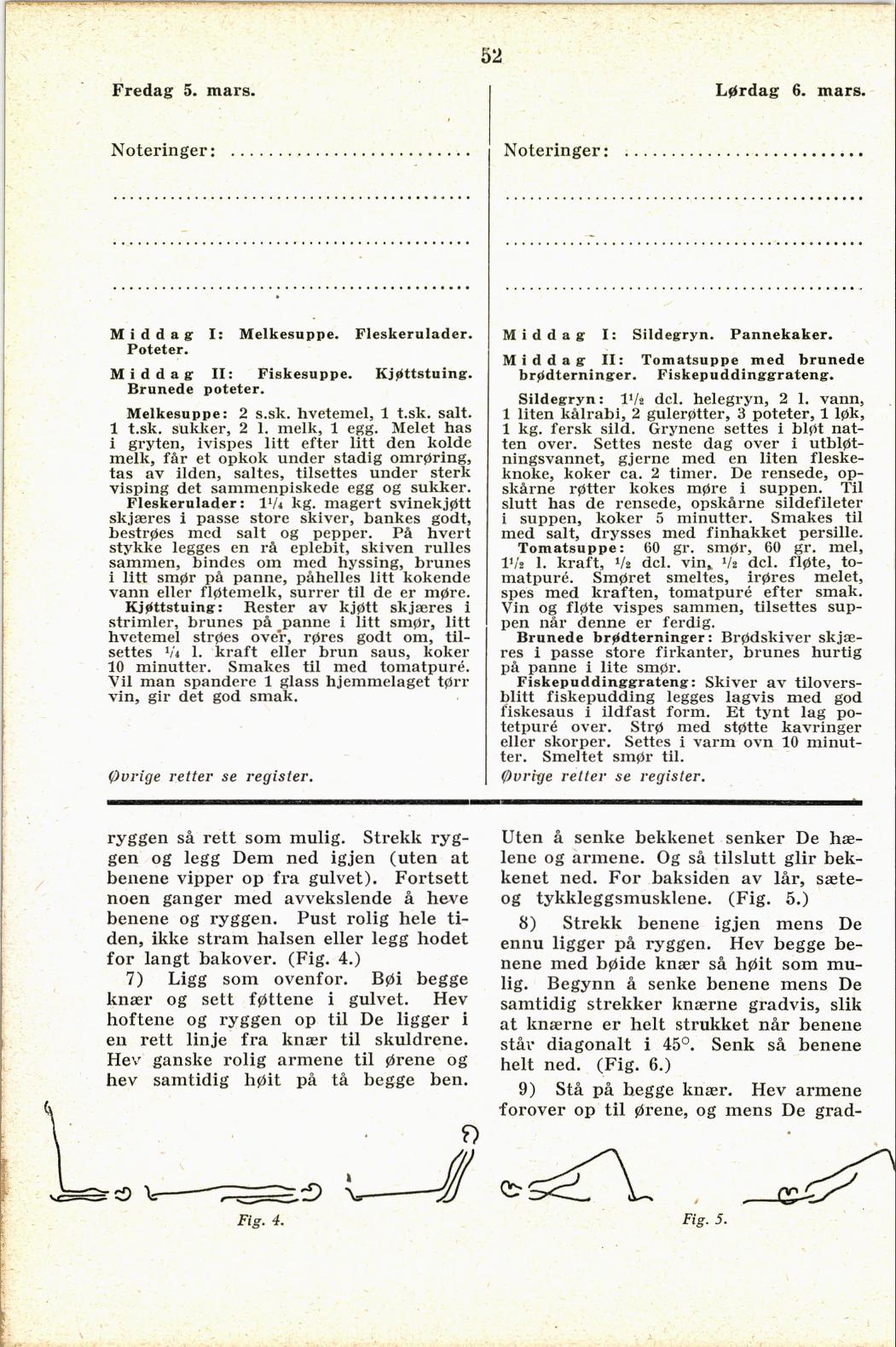 Faksimile av almanakksiden 5. mars 1937