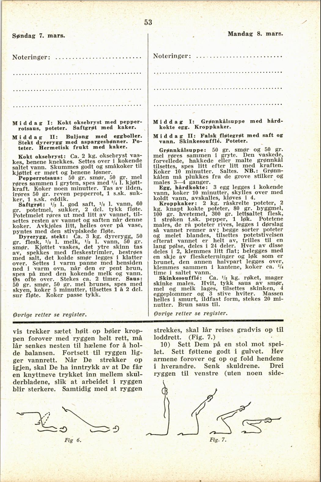 Faksimile av almanakksiden 7. mars 1937