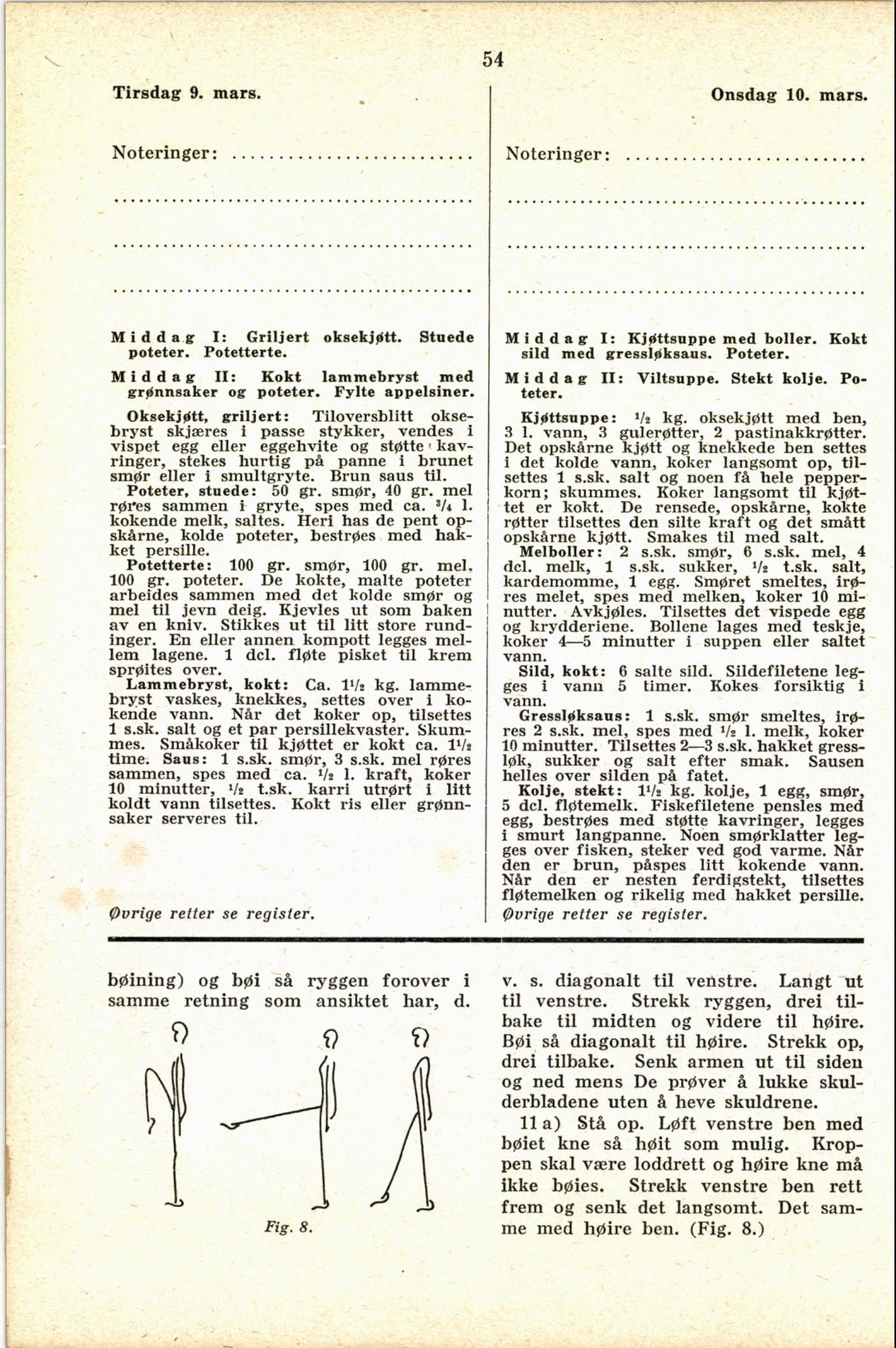 Faksimile av almanakksiden 9. mars 1937