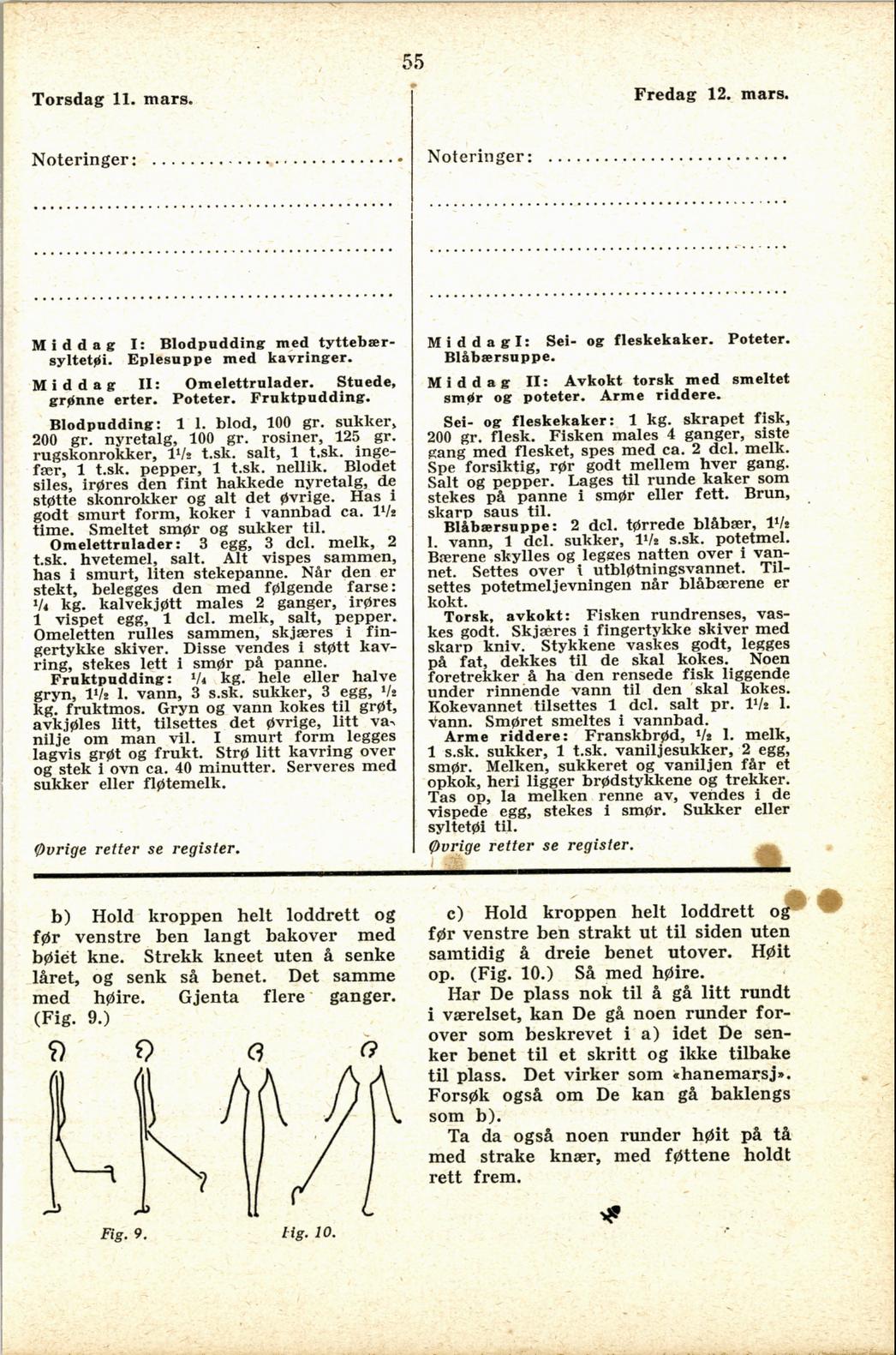 Faksimile av almanakksiden 11. mars 1937