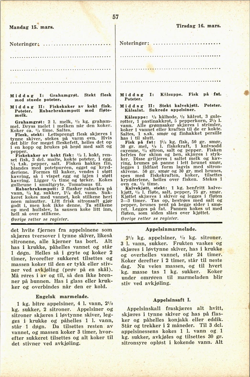 Faksimile av almanakksiden 15. mars 1937