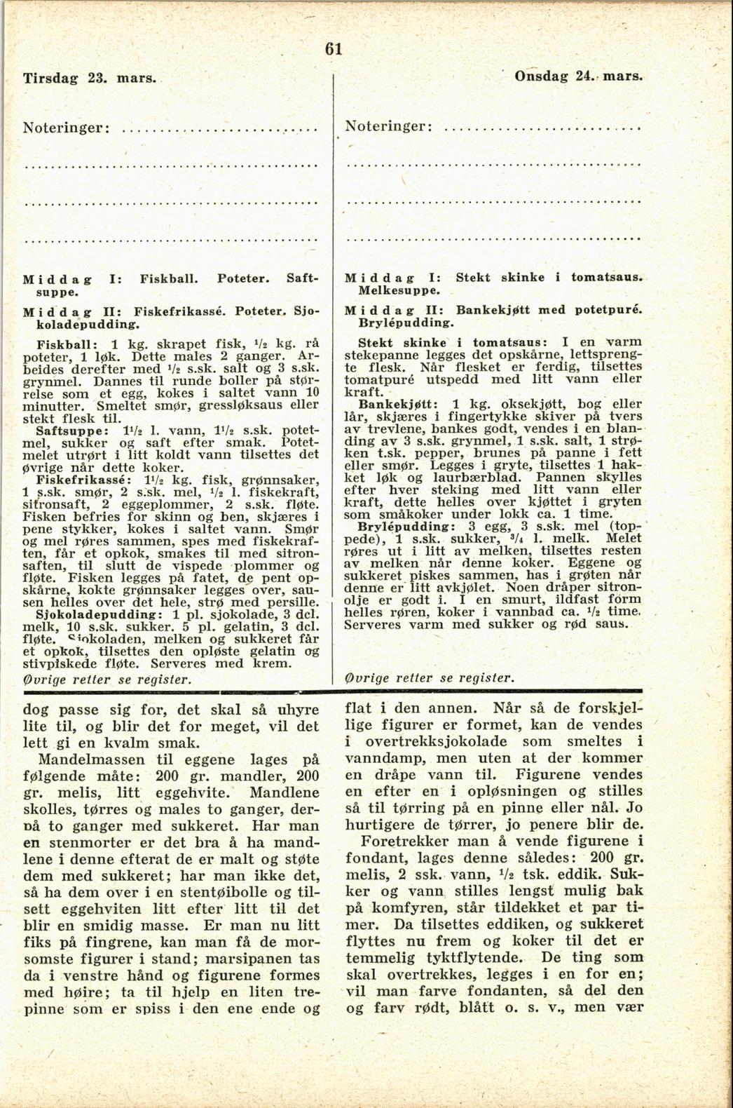 Faksimile av almanakksiden 23. mars 1937