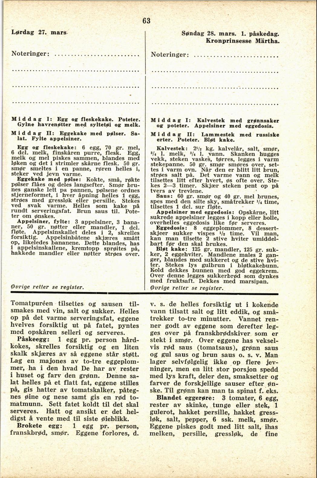 Faksimile av almanakksiden 27. mars 1937