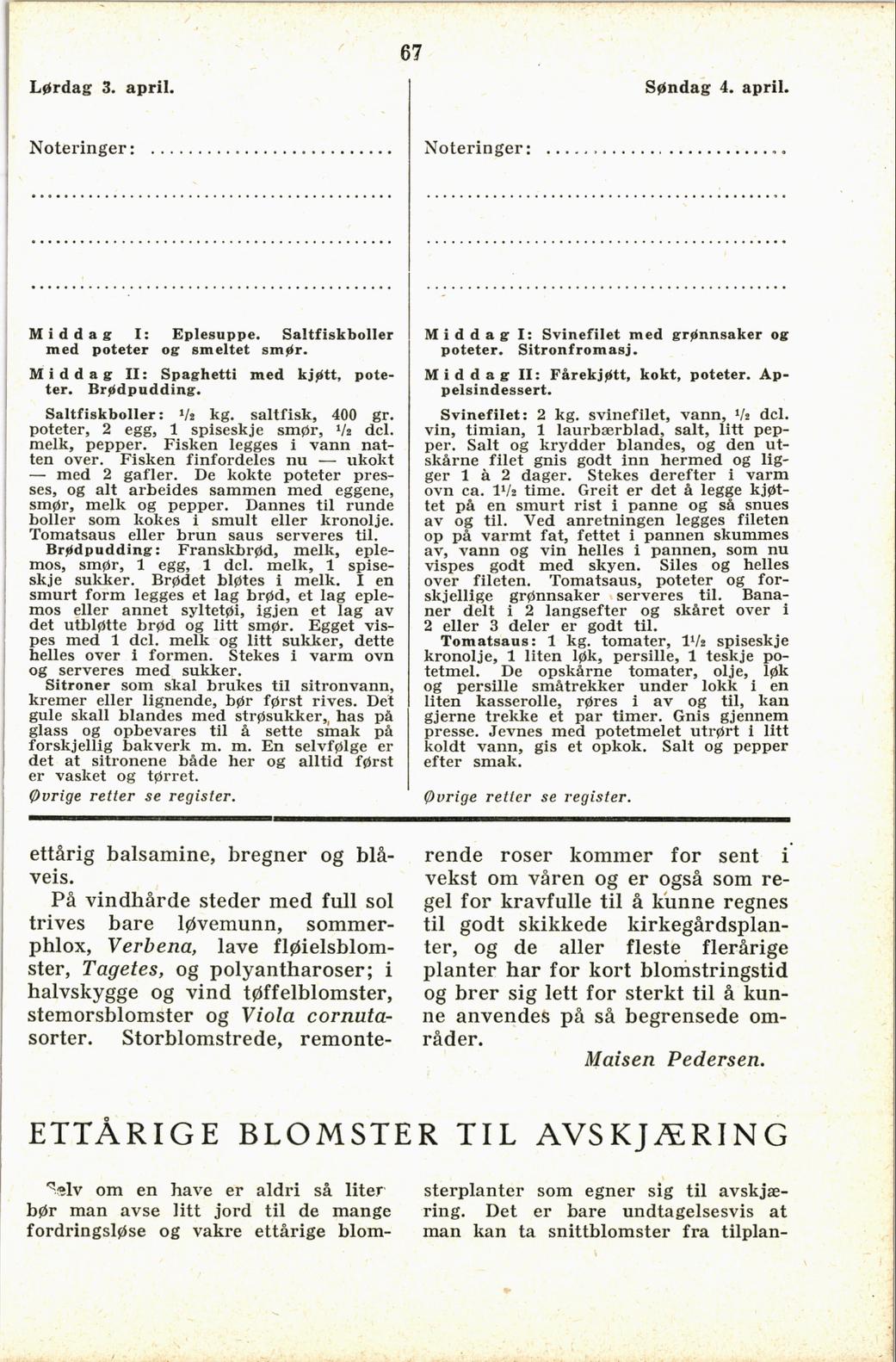 Faksimile av almanakksiden 3. april 1937