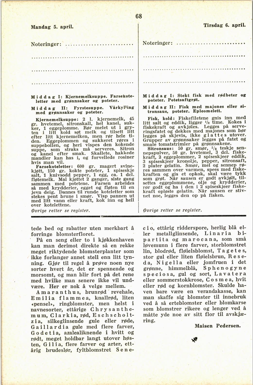 Faksimile av almanakksiden 5. april 1937