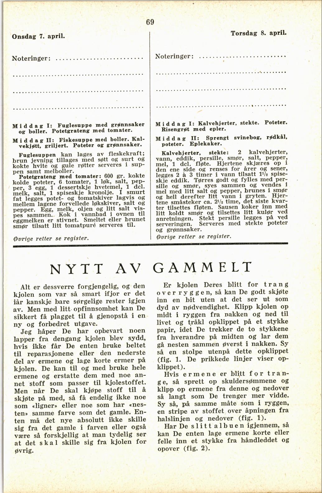 Faksimile av almanakksiden 7. april 1937