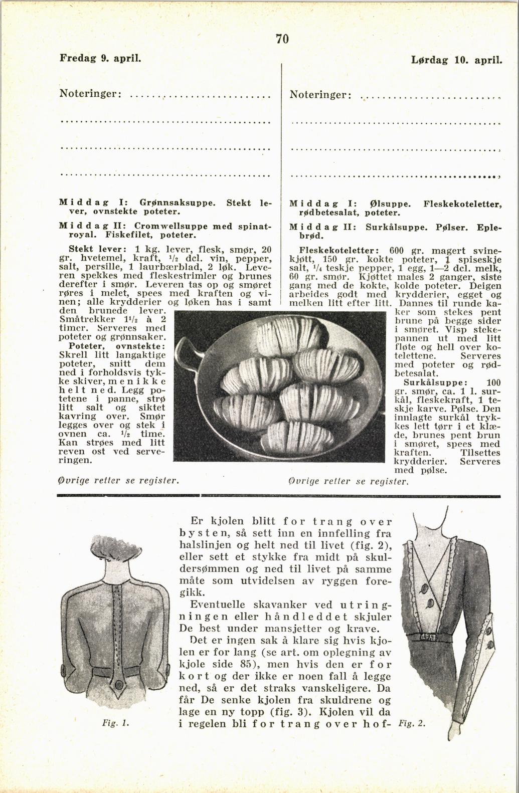 Faksimile av almanakksiden 9. april 1937