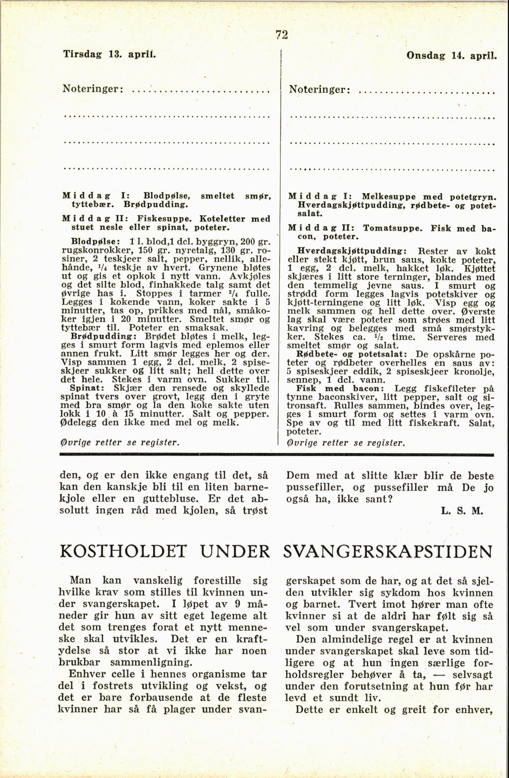 Faksimile av almanakksiden 13. april 1937