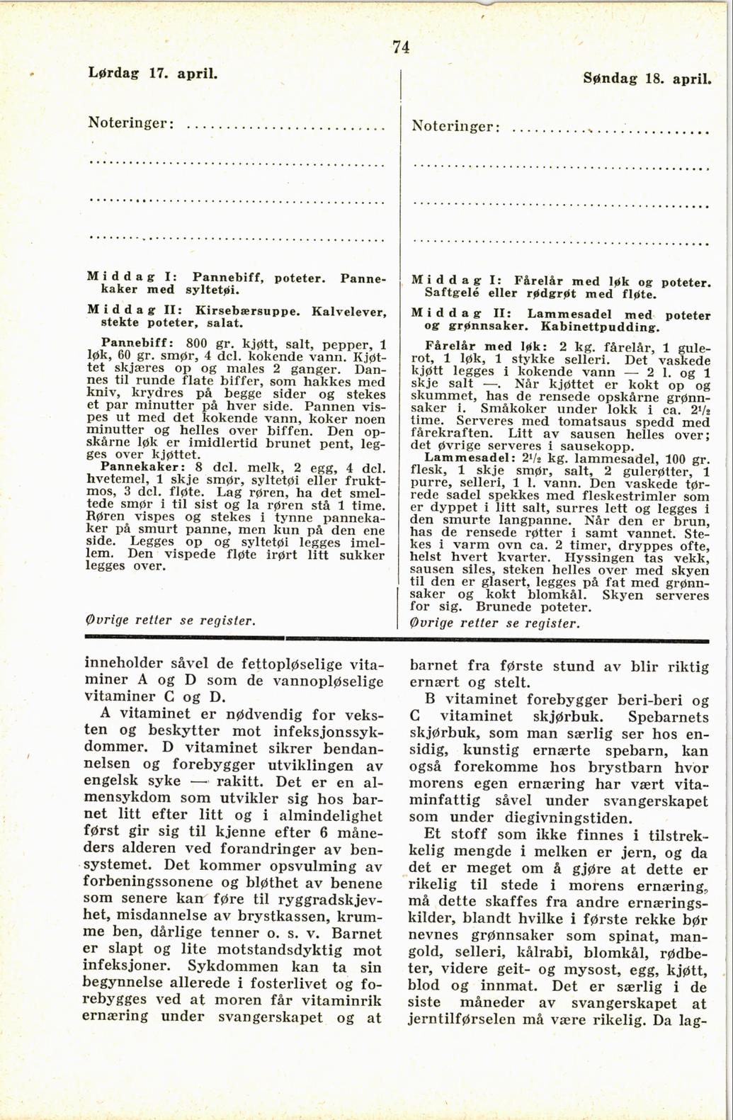 Faksimile av almanakksiden 17. april 1937