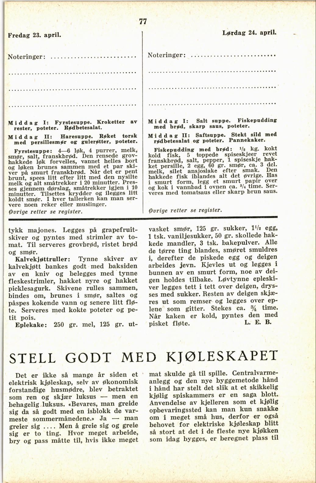 Faksimile av almanakksiden 23. april 1937