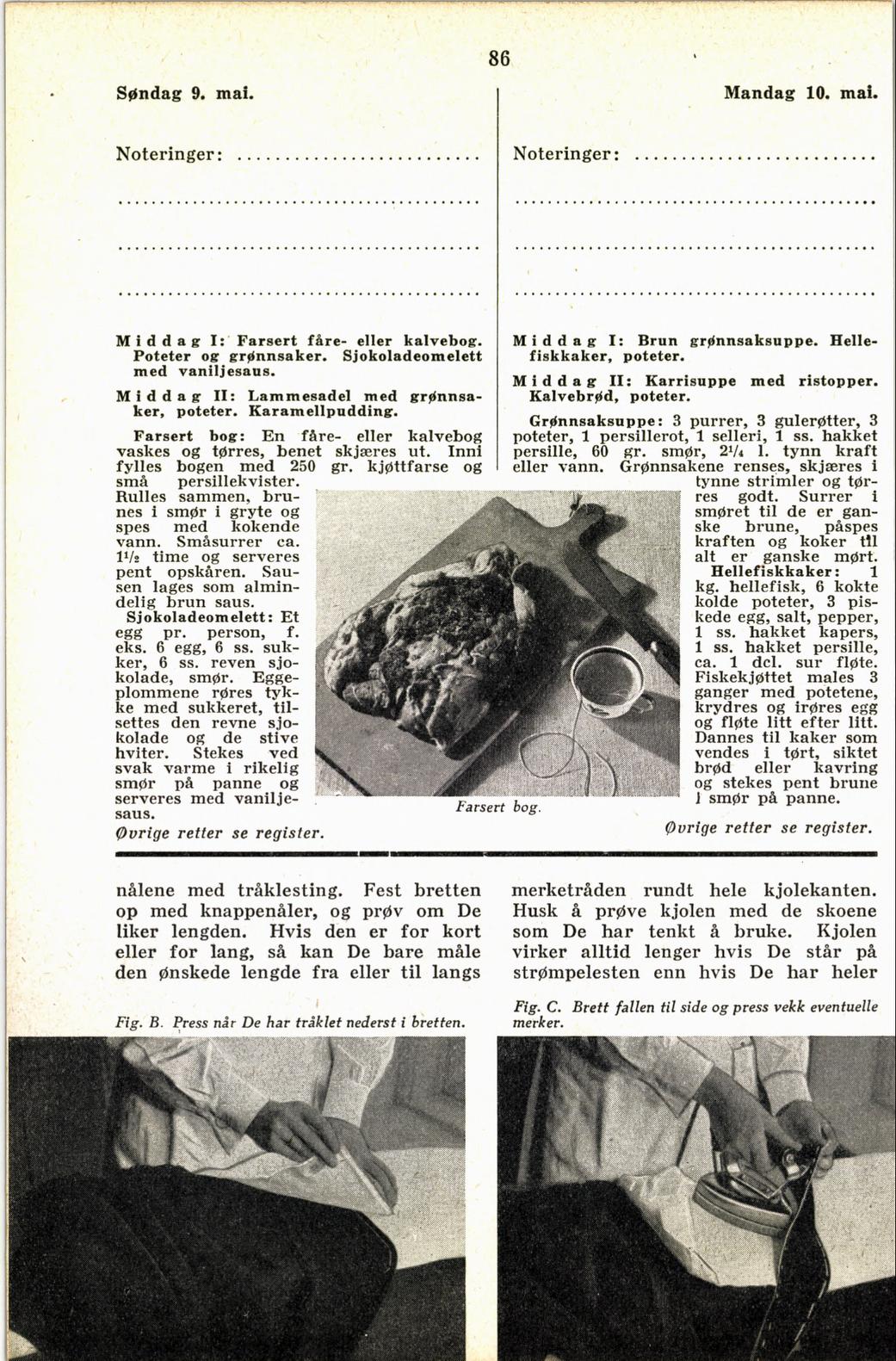 Faksimile av almanakksiden 9. mai 1937
