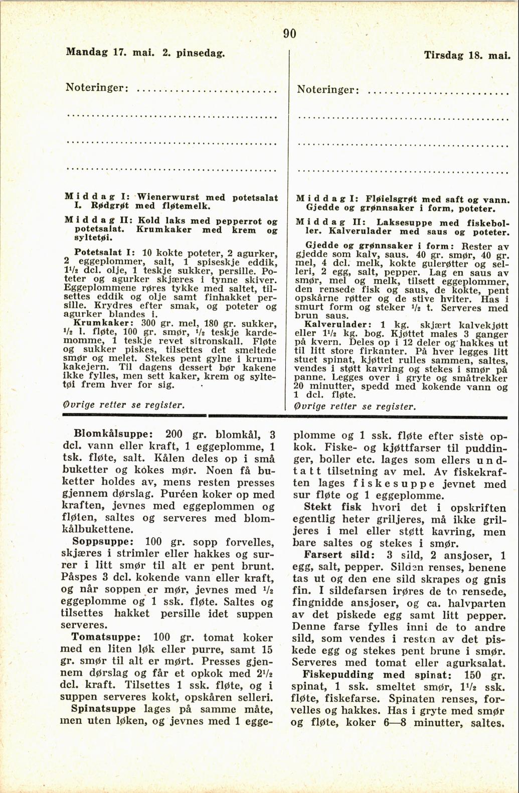 Faksimile av almanakksiden 17. mai 1937