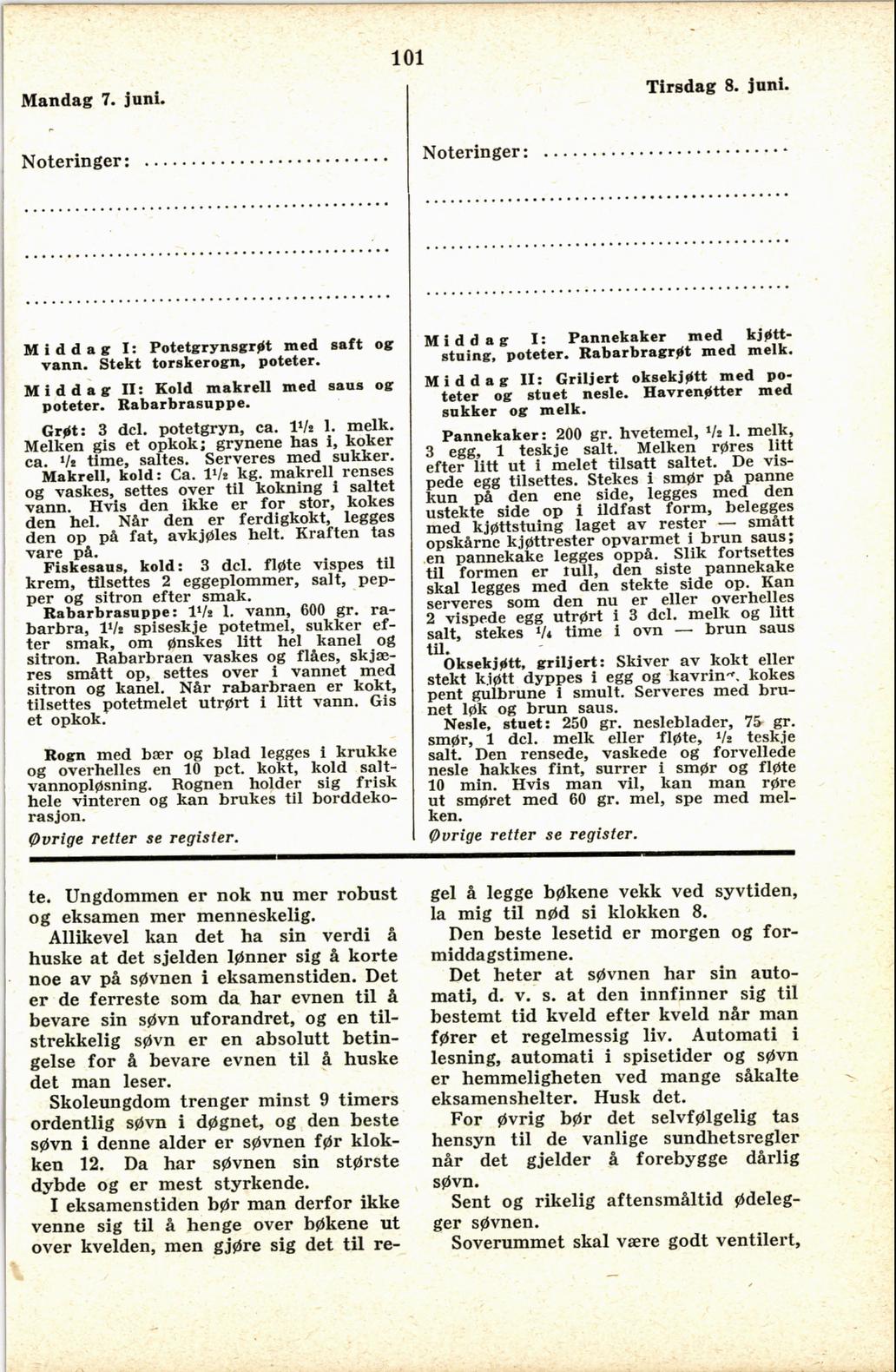 Faksimile av almanakksiden 7. juni 1937