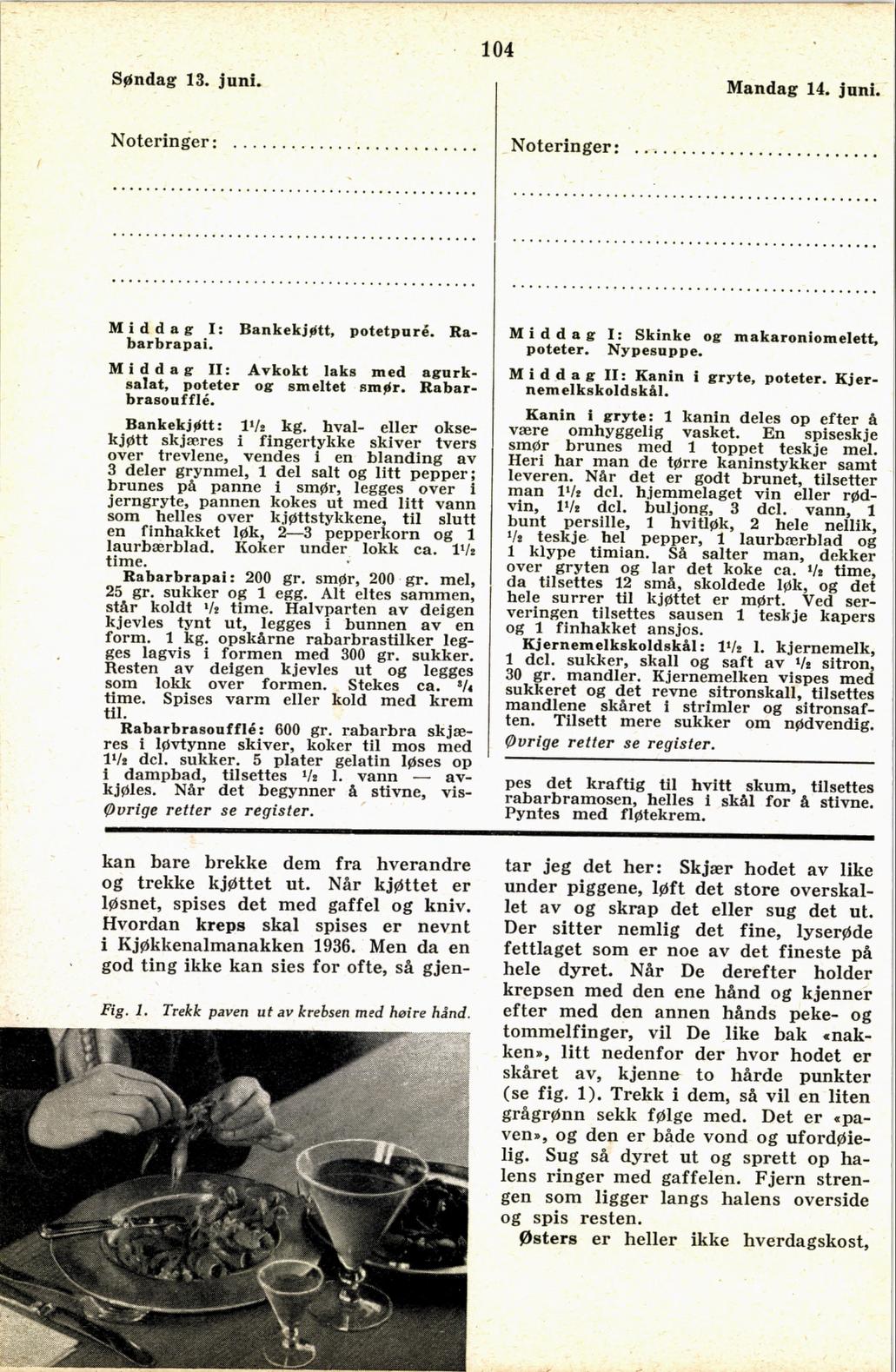 Faksimile av almanakksiden 13. juni 1937