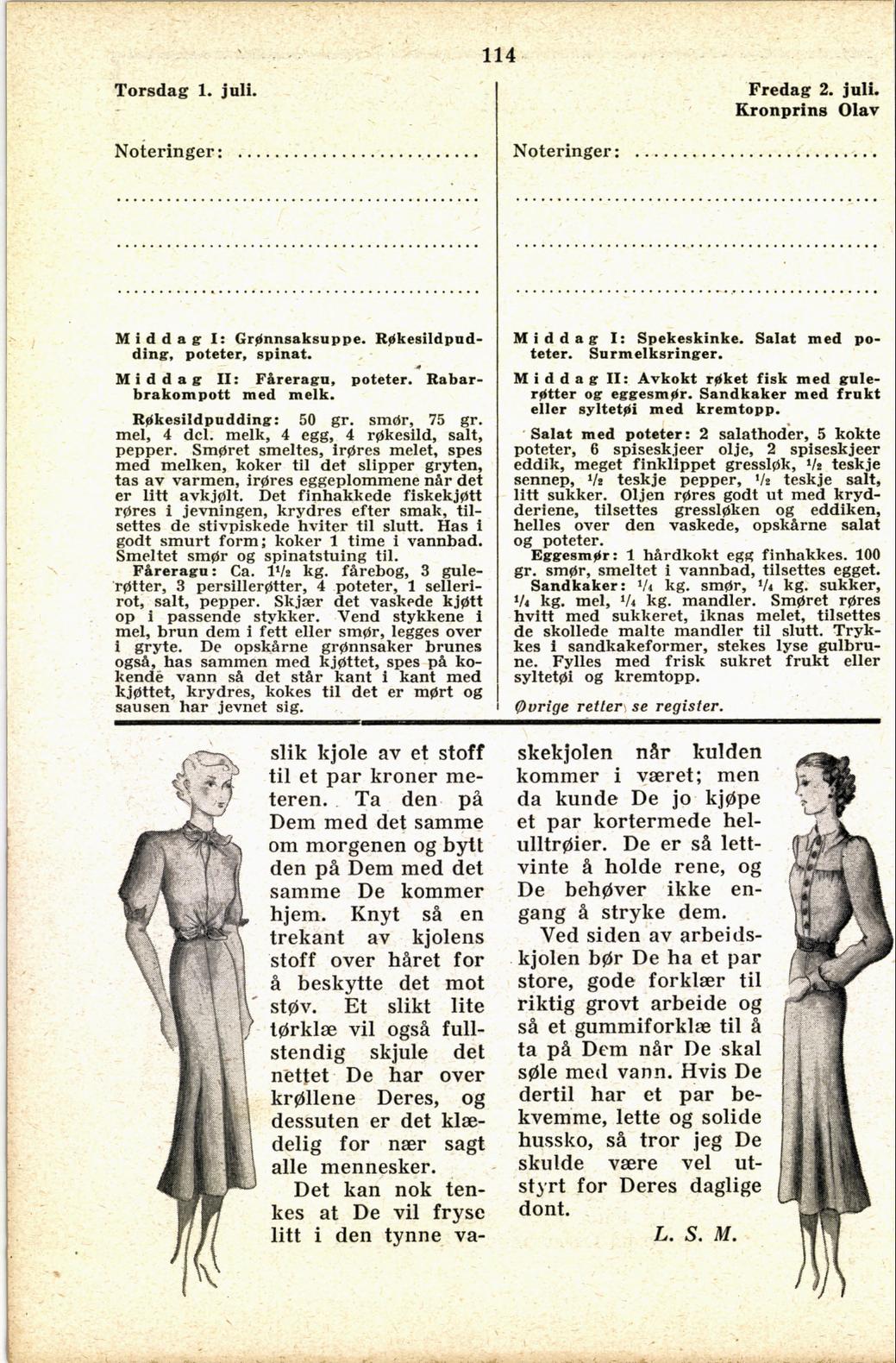 Faksimile av almanakksiden 1. juli 1937