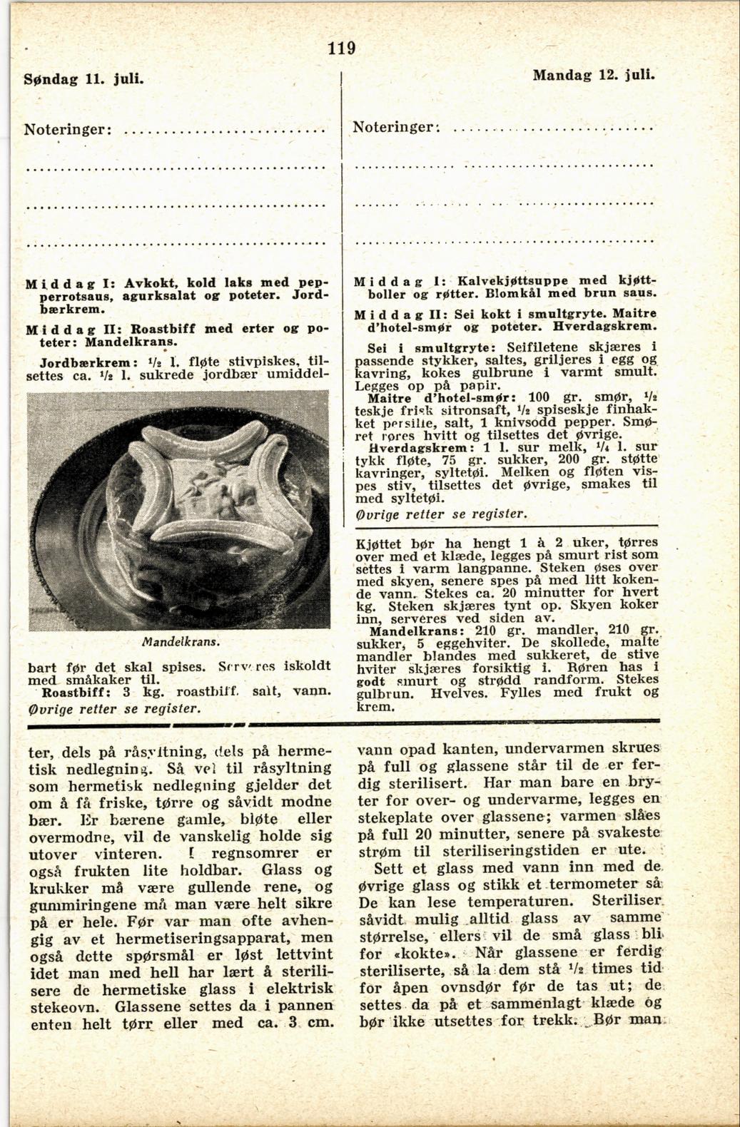 Faksimile av almanakksiden 11. juli 1937