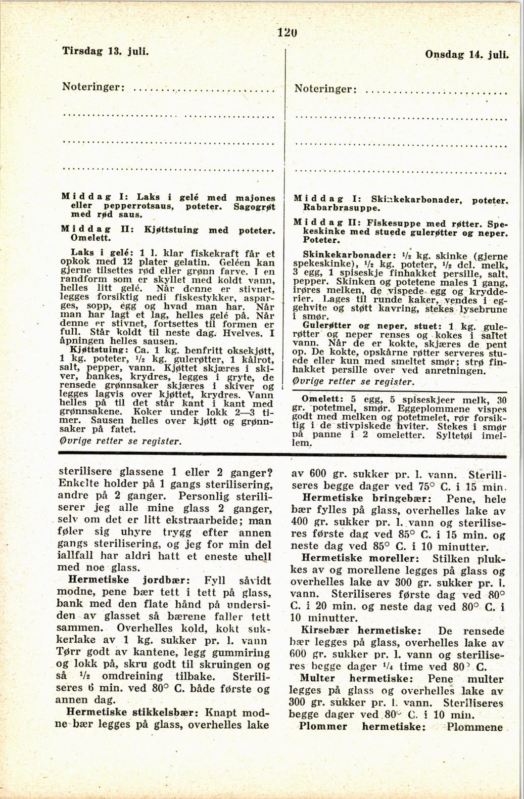 Faksimile av almanakksiden 13. juli 1937