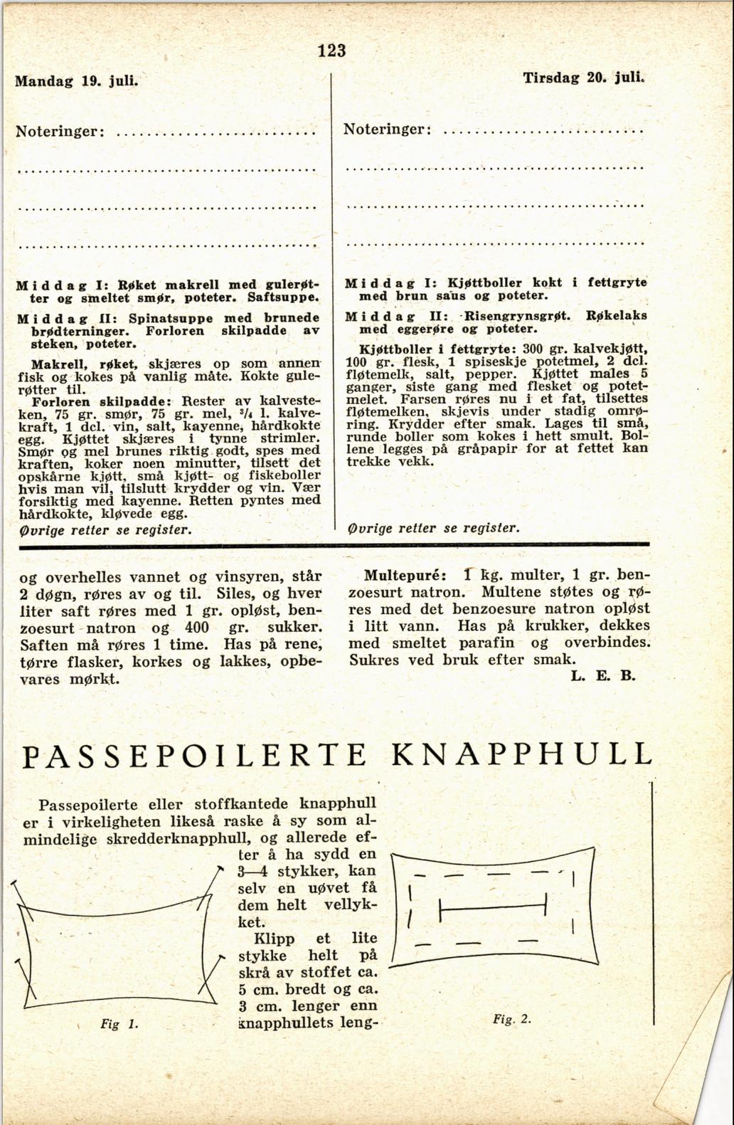 Faksimile av almanakksiden 19. juli 1937