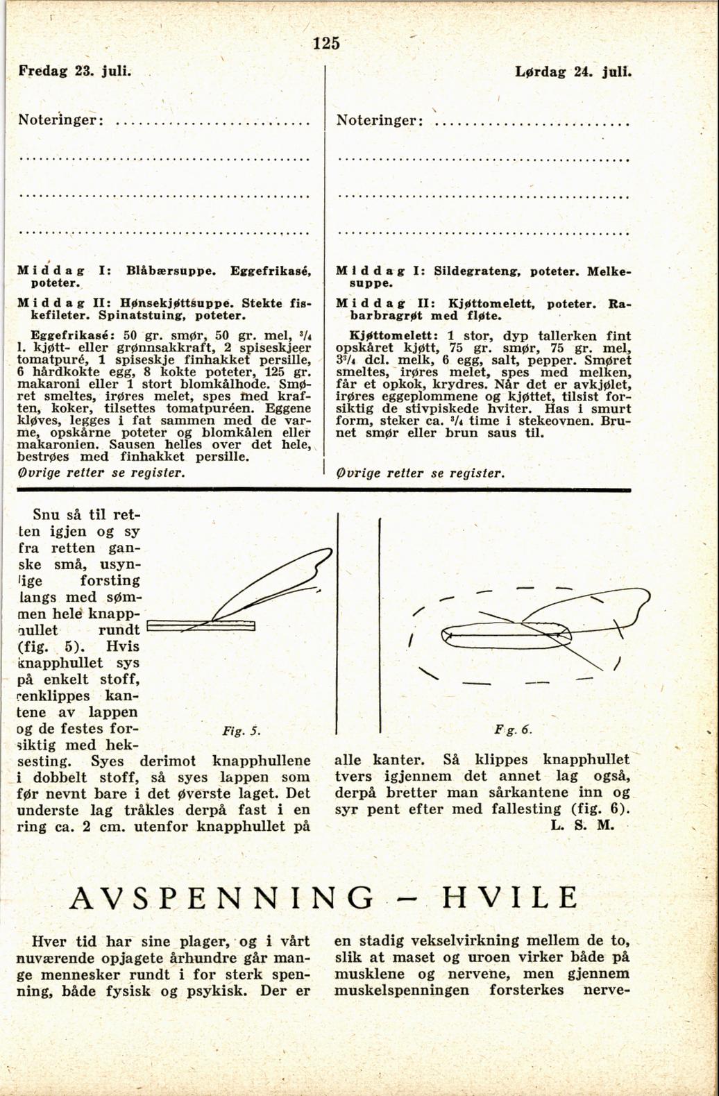 Faksimile av almanakksiden 23. juli 1937