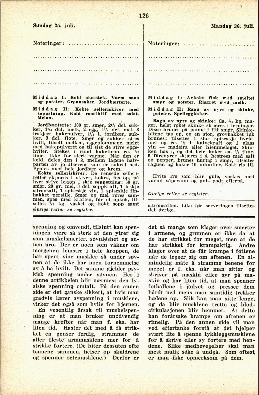 Faksimile av almanakksiden 25. juli 1937