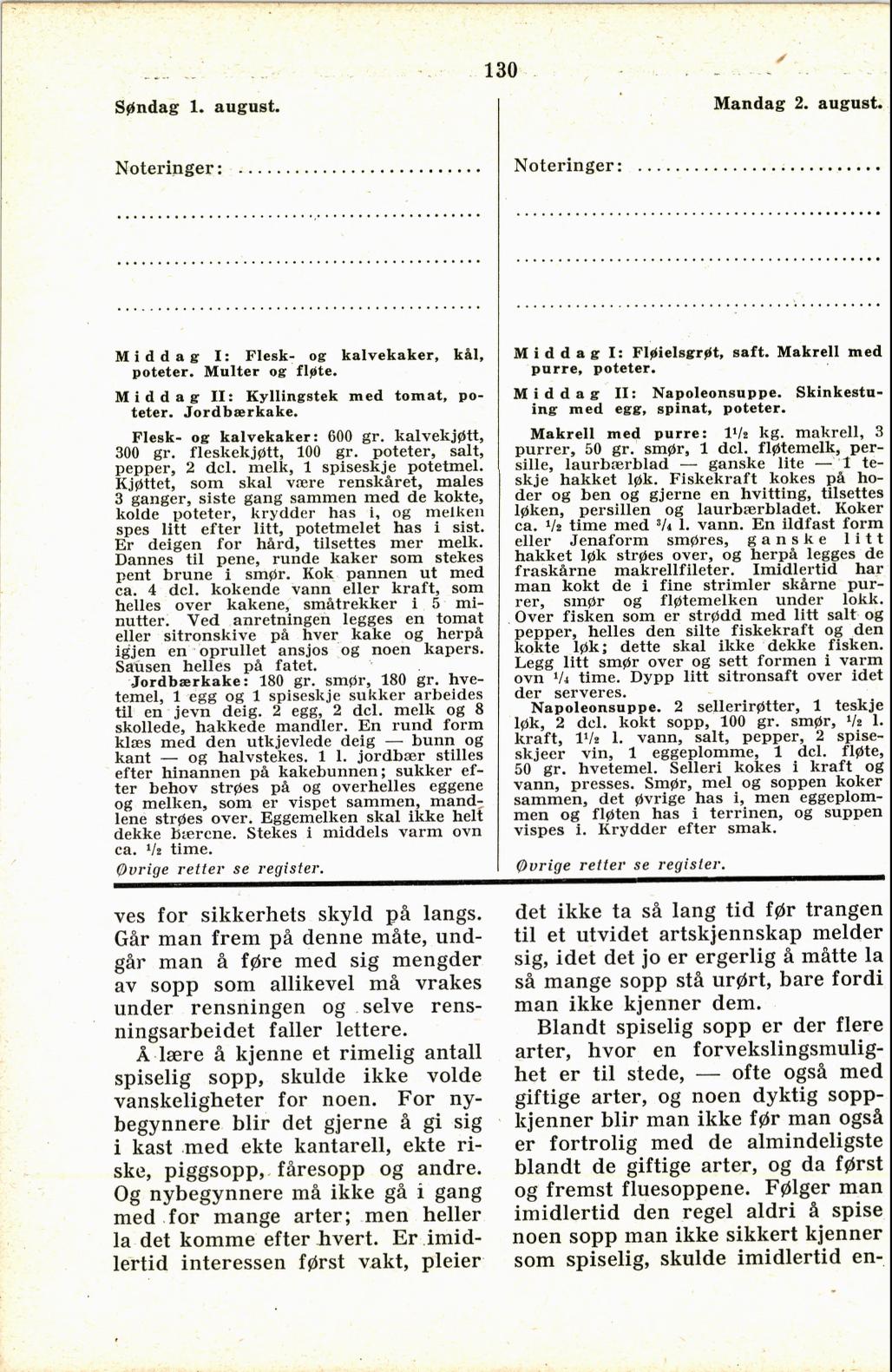 Faksimile av almanakksiden 1. august 1937