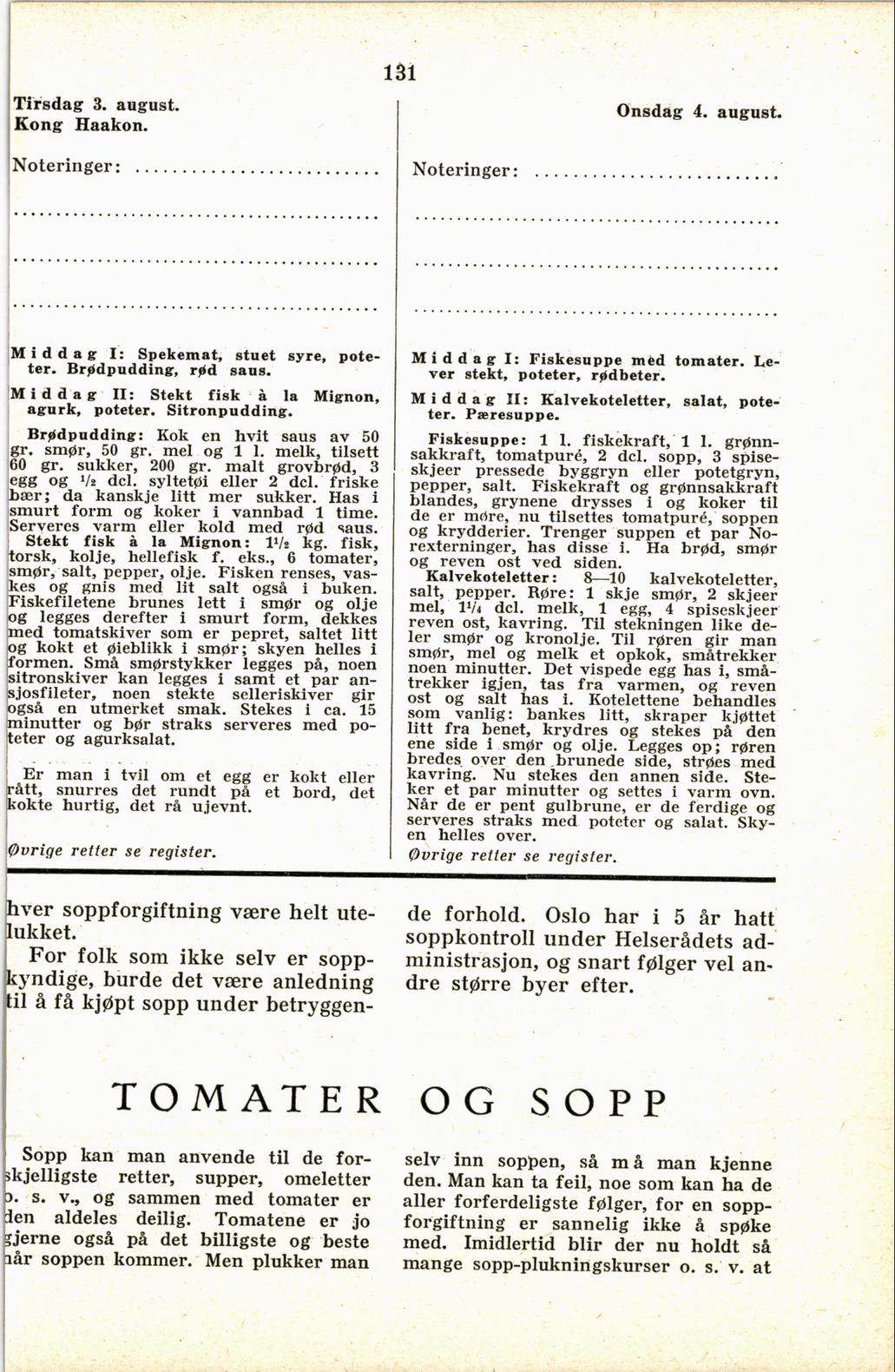 Faksimile av almanakksiden 3. august 1937