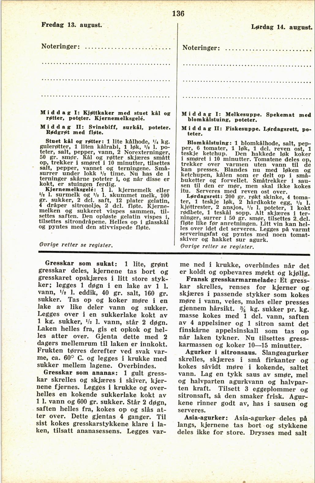 Faksimile av almanakksiden 13. august 1937