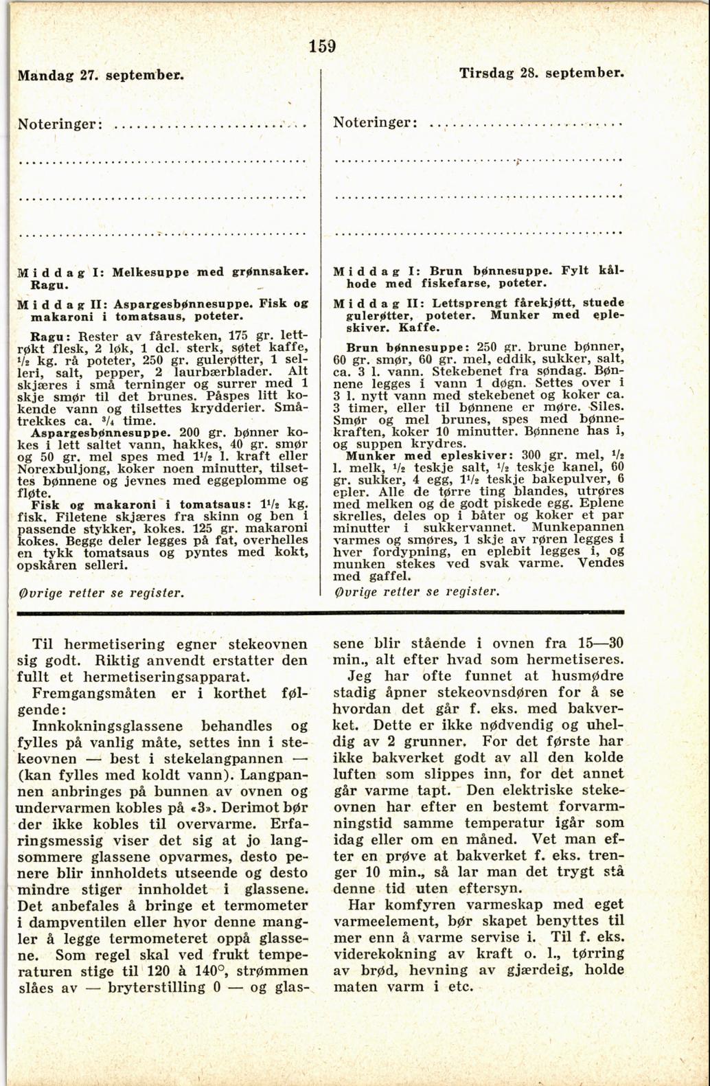 Faksimile av almanakksiden 27. september 1937