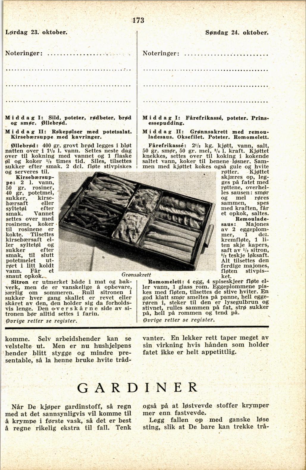 Faksimile av almanakksiden 23. oktober 1937