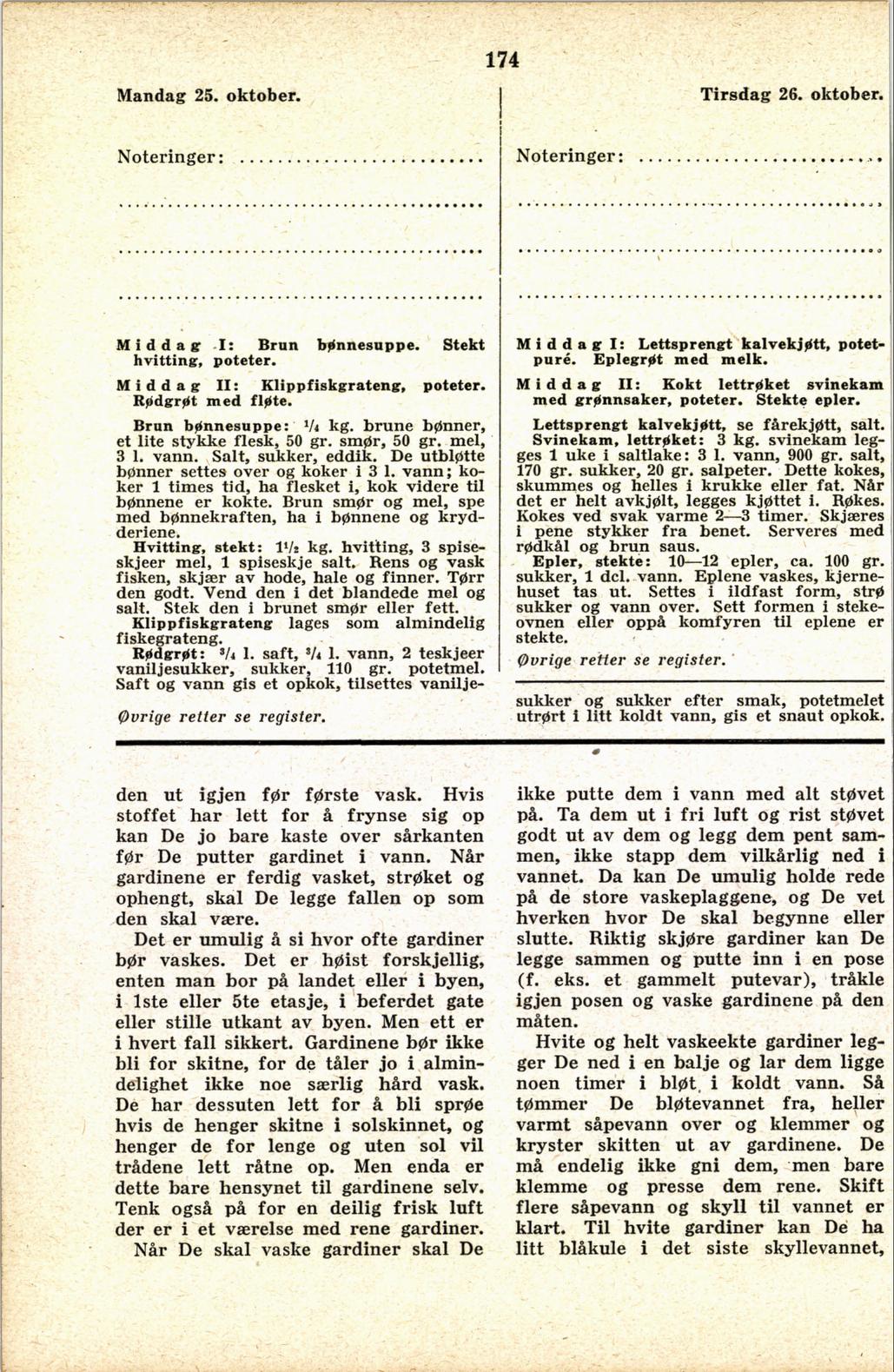 Faksimile av almanakksiden 25. oktober 1937