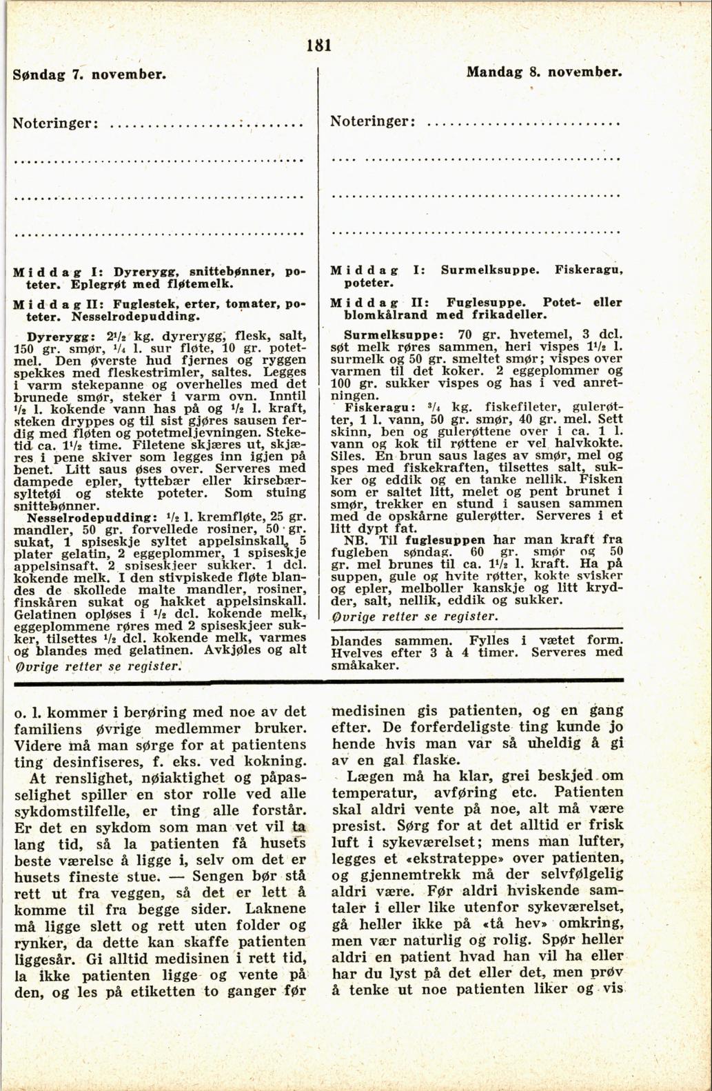 Faksimile av almanakksiden 7. november 1937