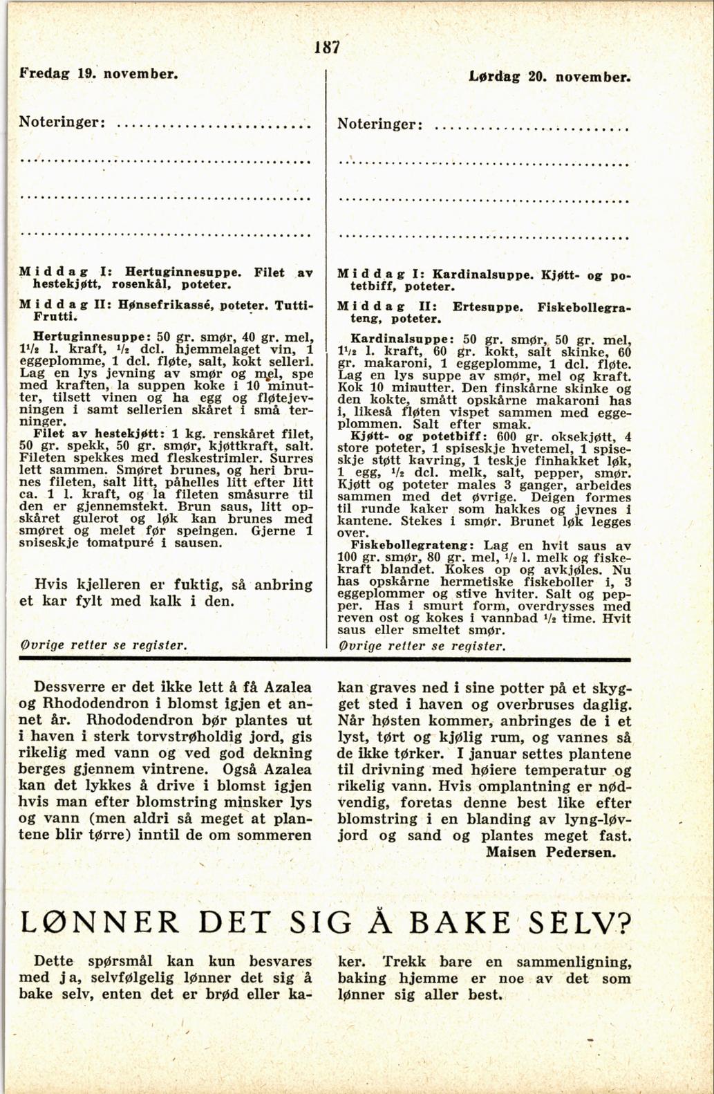 Faksimile av almanakksiden 19. november 1937