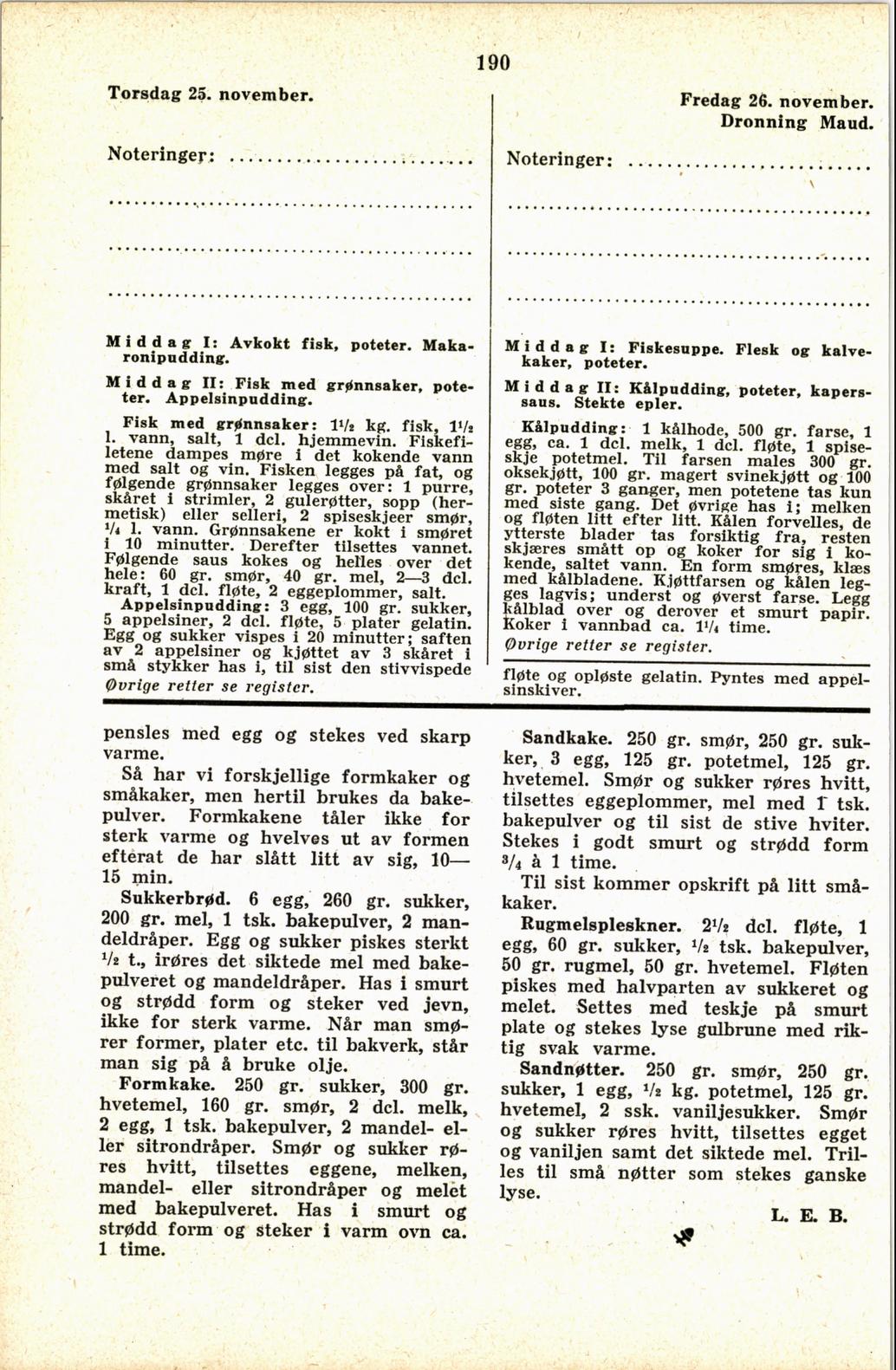 Faksimile av almanakksiden 25. november 1937