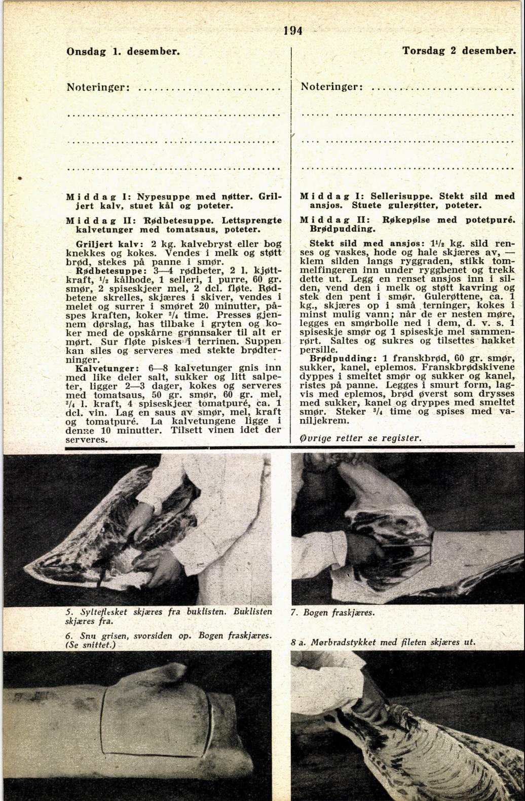 Faksimile av almanakksiden 1. desember 1937
