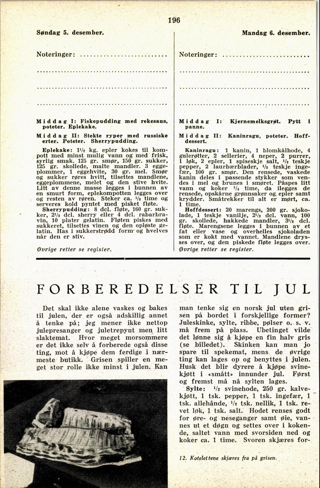 Faksimile av almanakksiden 5. desember 1937