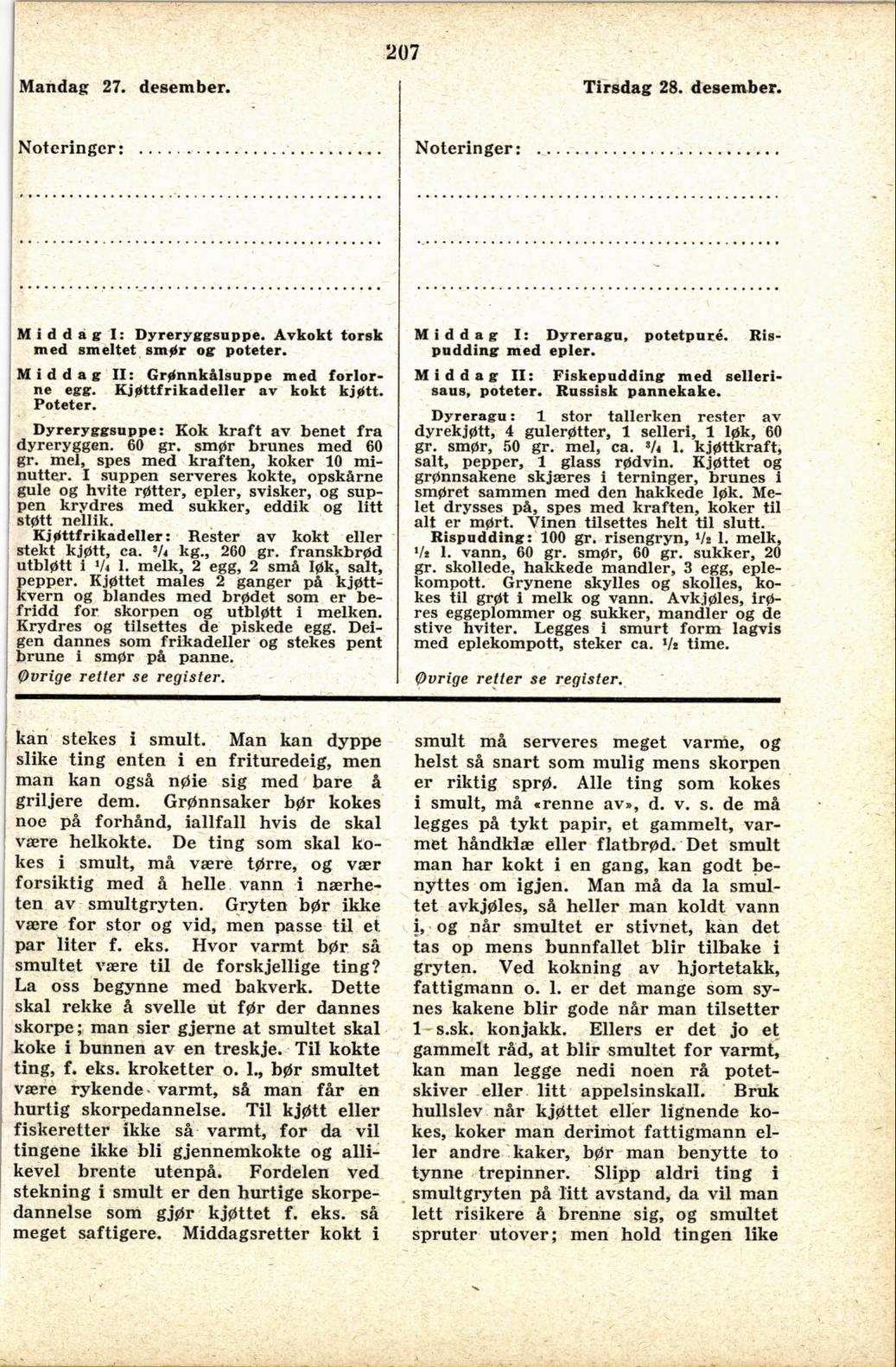 Faksimile av almanakksiden 27. desember 1937
