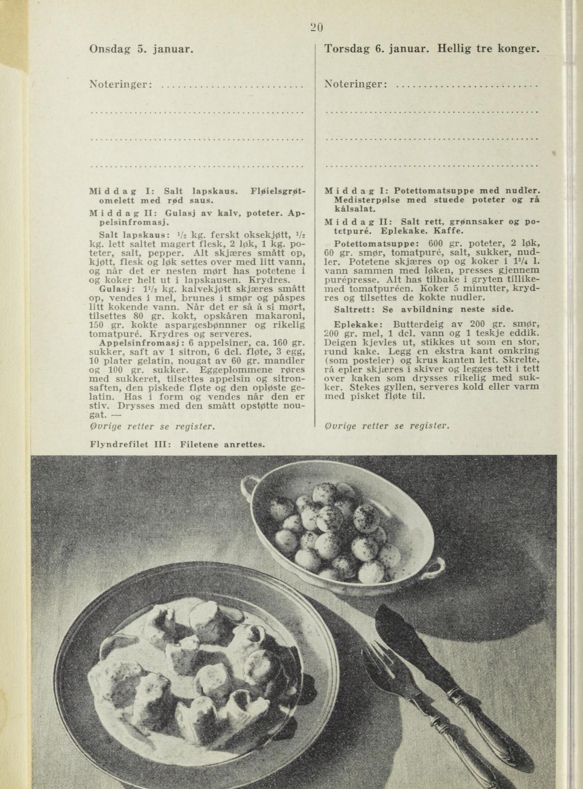 Faksimile av almanakksiden 5. januar 1938