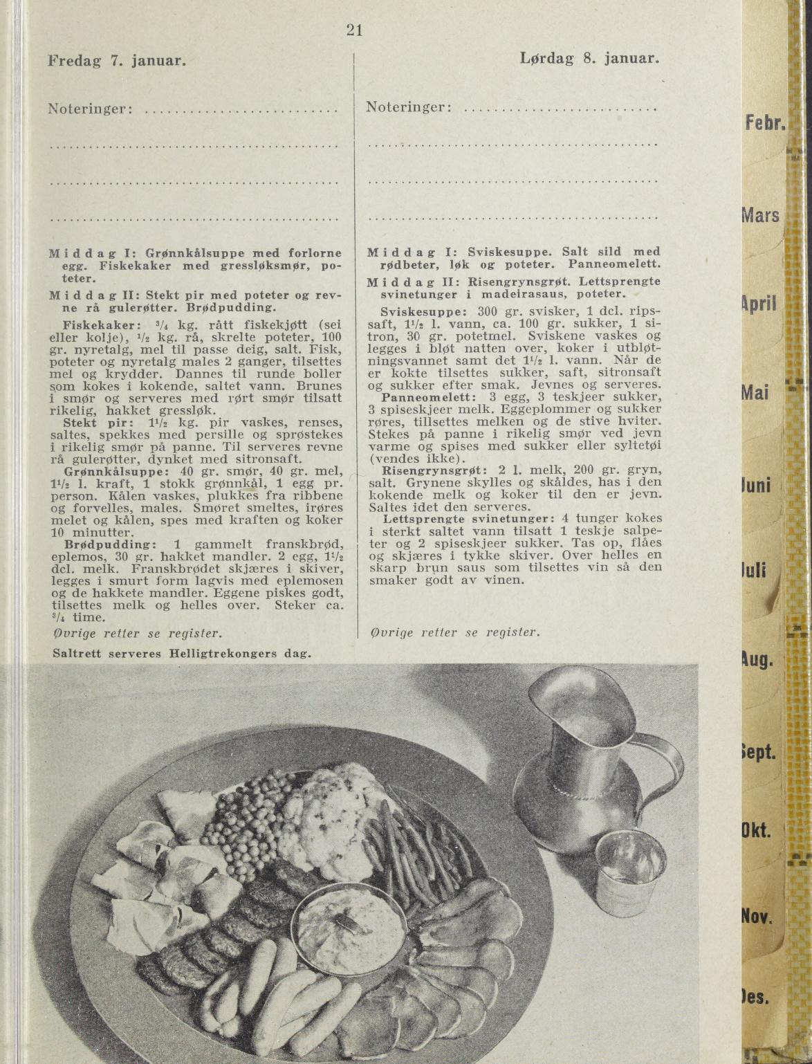 Faksimile av almanakksiden 7. januar 1938