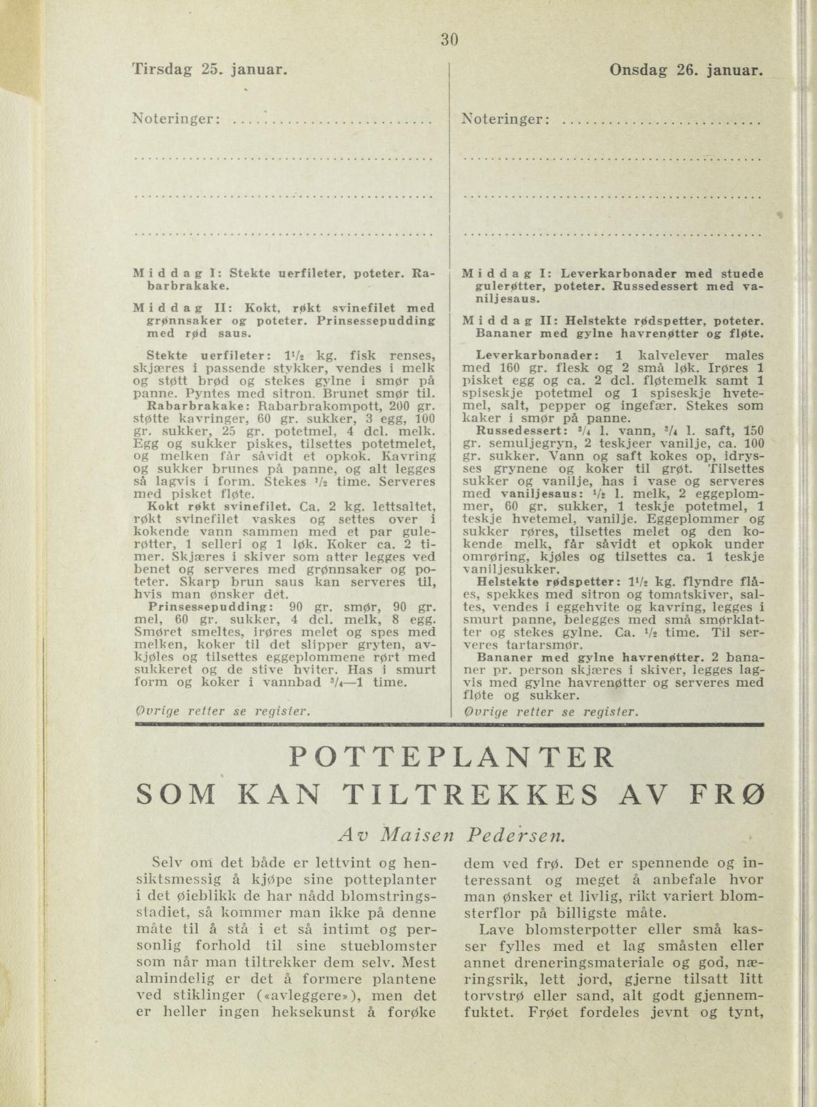 Faksimile av almanakksiden 25. januar 1938