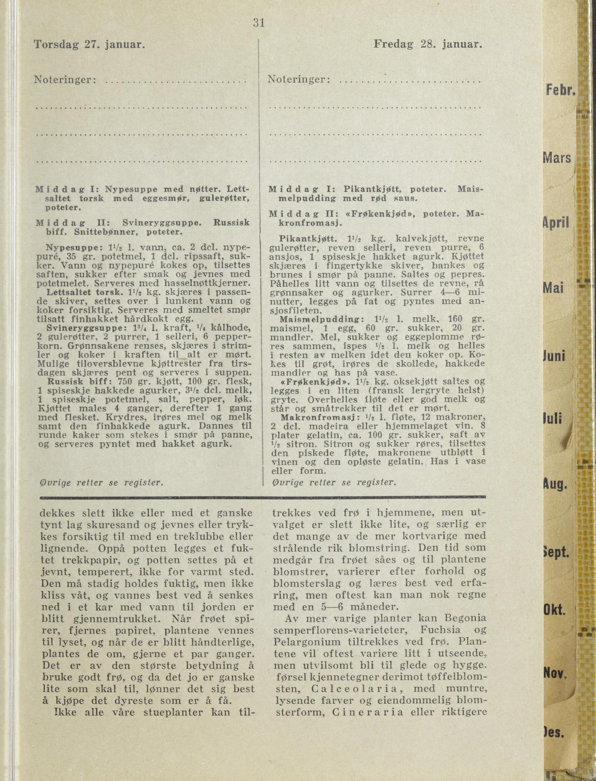 Faksimile av almanakksiden 27. januar 1938
